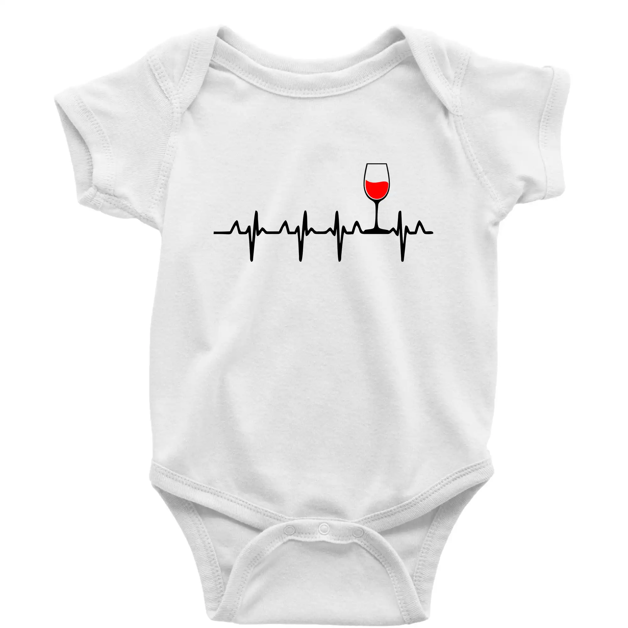 Vtipná tričká s tematikou vína - Víno ekg - Body dojčenské s krátkym rukávom