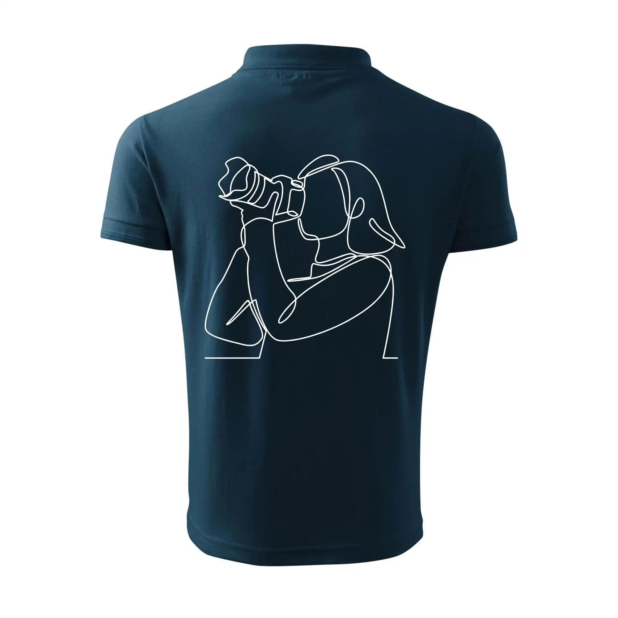 Fotografka stojící jedním tahem