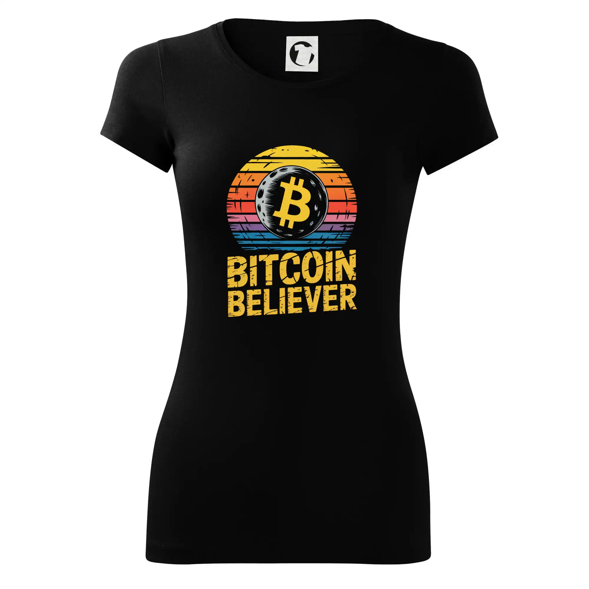 Bitcoin Believer Vintage retro sunset - Dámske tričko Glance - Priliehavejší strih