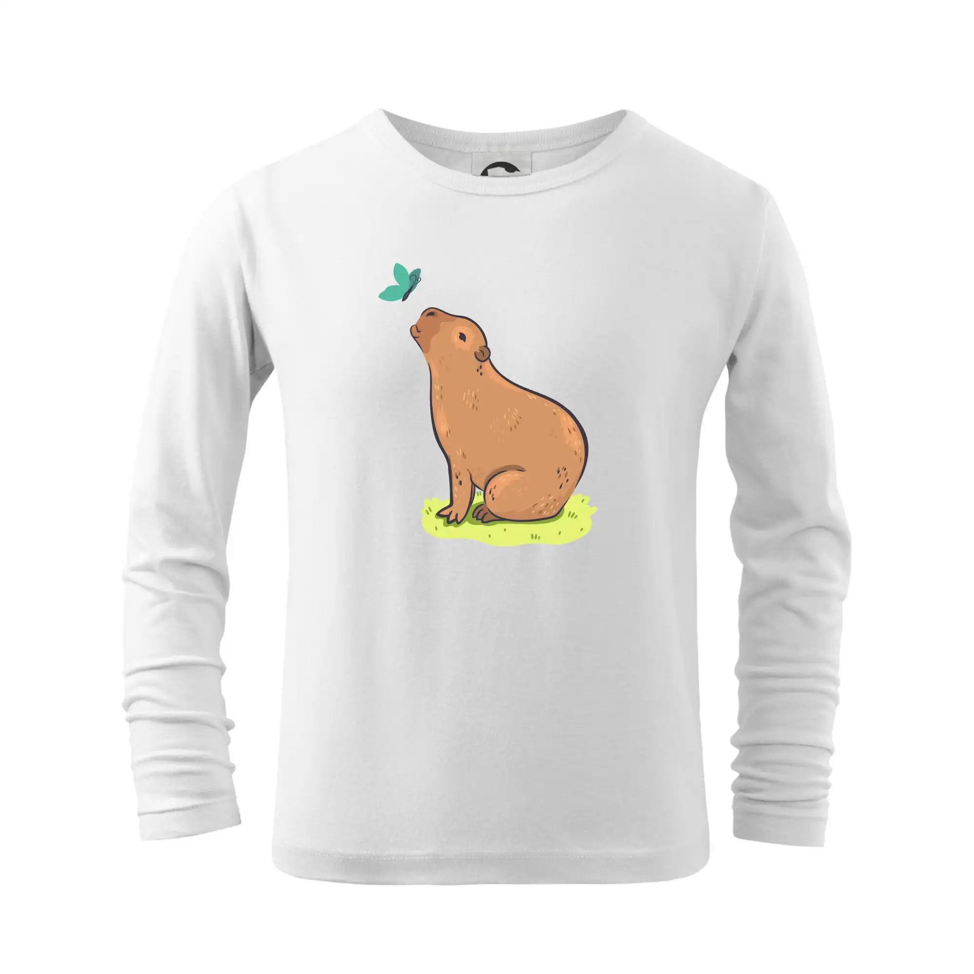 Tričká so zvieratami - Kapybara a motýlik - Tričko detské Long Sleeve