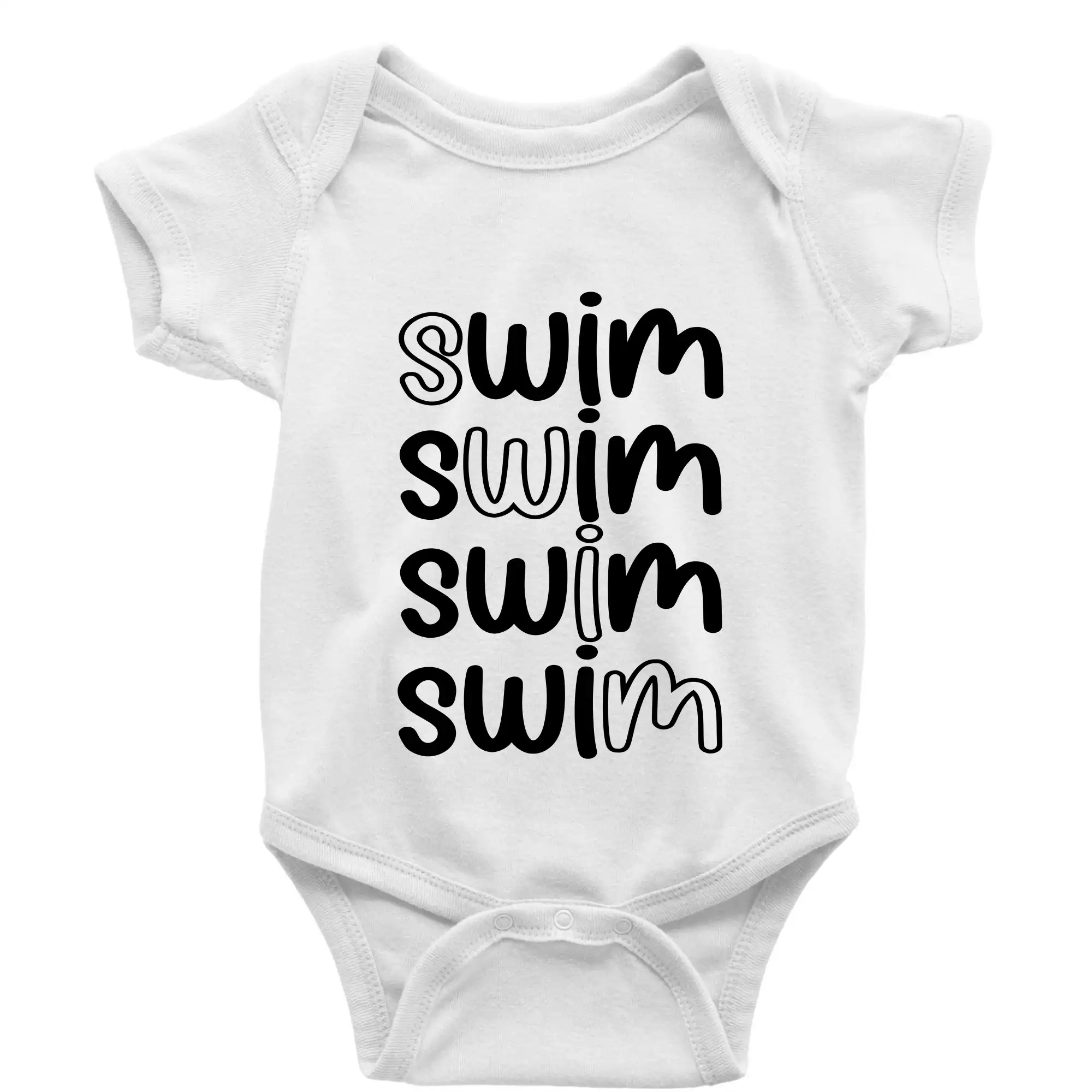 Ostatné športy - Swim nápis - Body dojčenské s krátkym rukávom