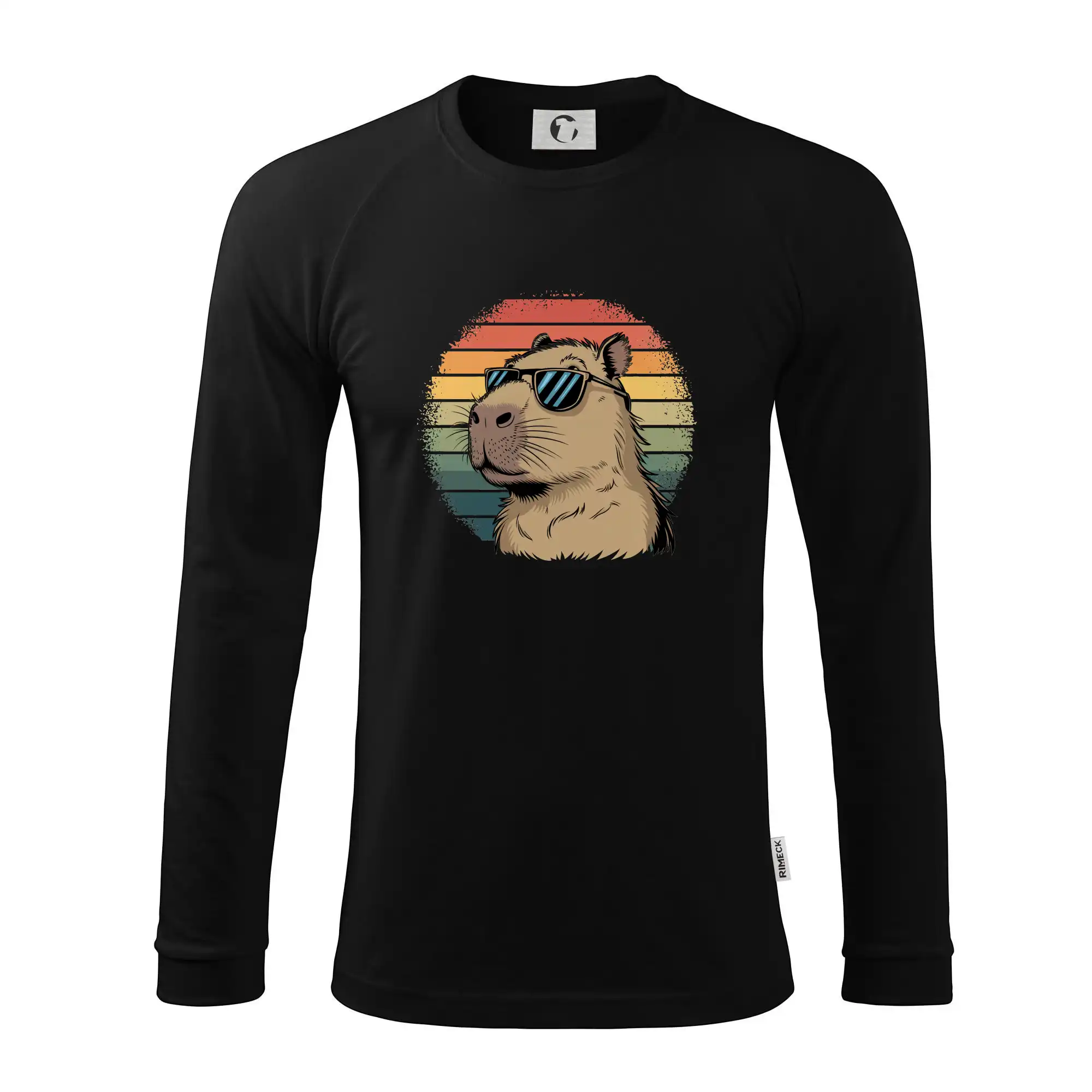 Tričká so zvieratami - Capybara v okuliaroch - Pánske tričko s dlhým rukávom LS130