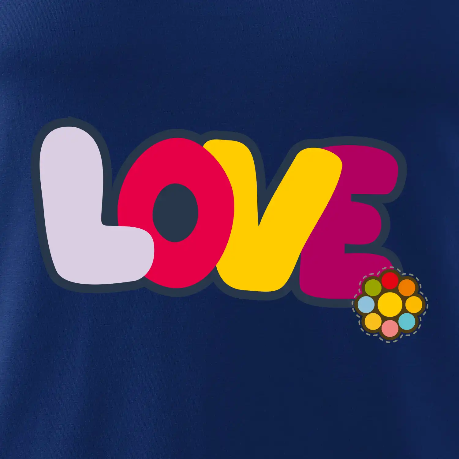 Love nápis s květinou