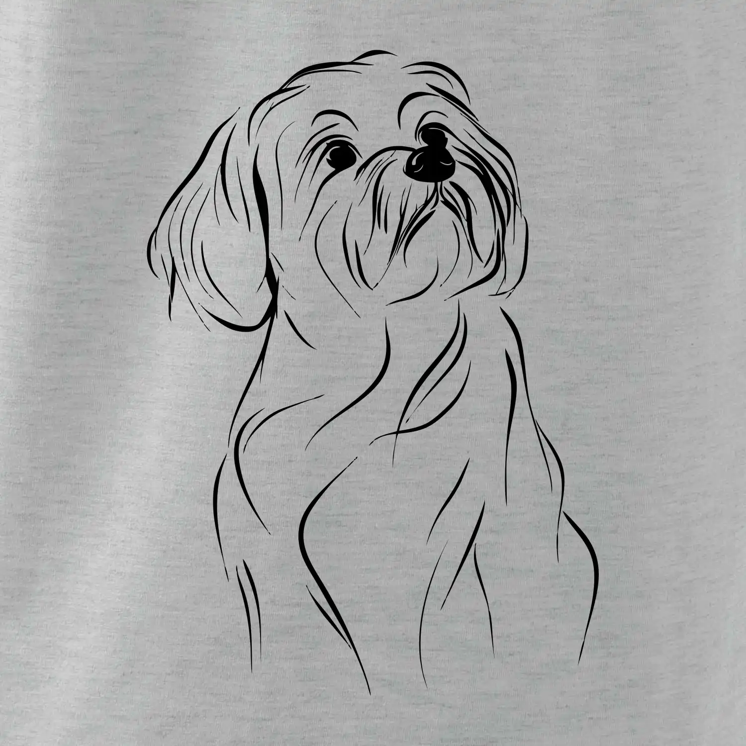 Lhasa Apso černý nákres slabé linky