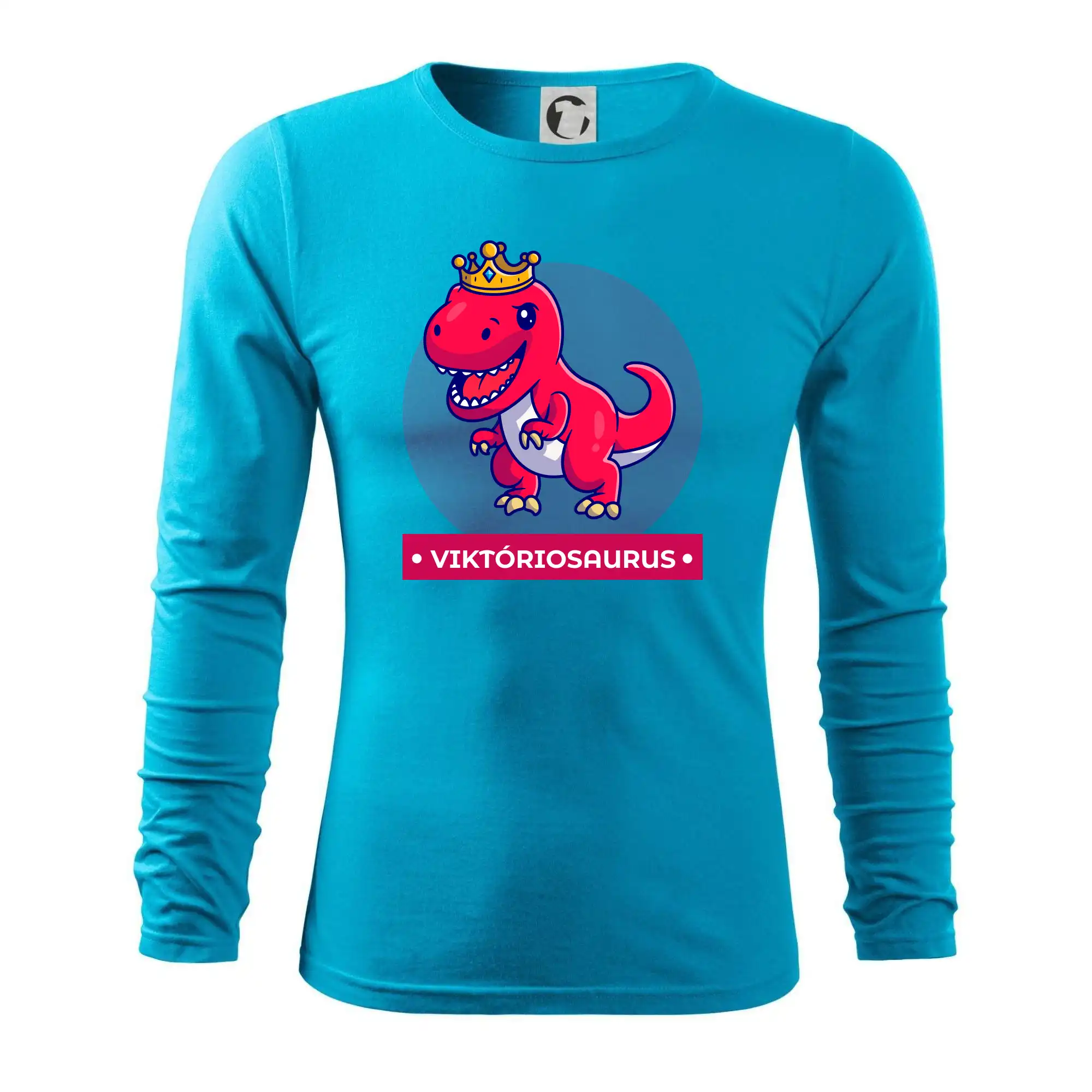 Detské tričká, mikiny a body s originálnymi potlačami | Veselé motívy pre chlapcov aj dievčatá - Dinosaurie mená - červený dinosaurus - Tričko s dlhým rukávom FIT-T long sleeve