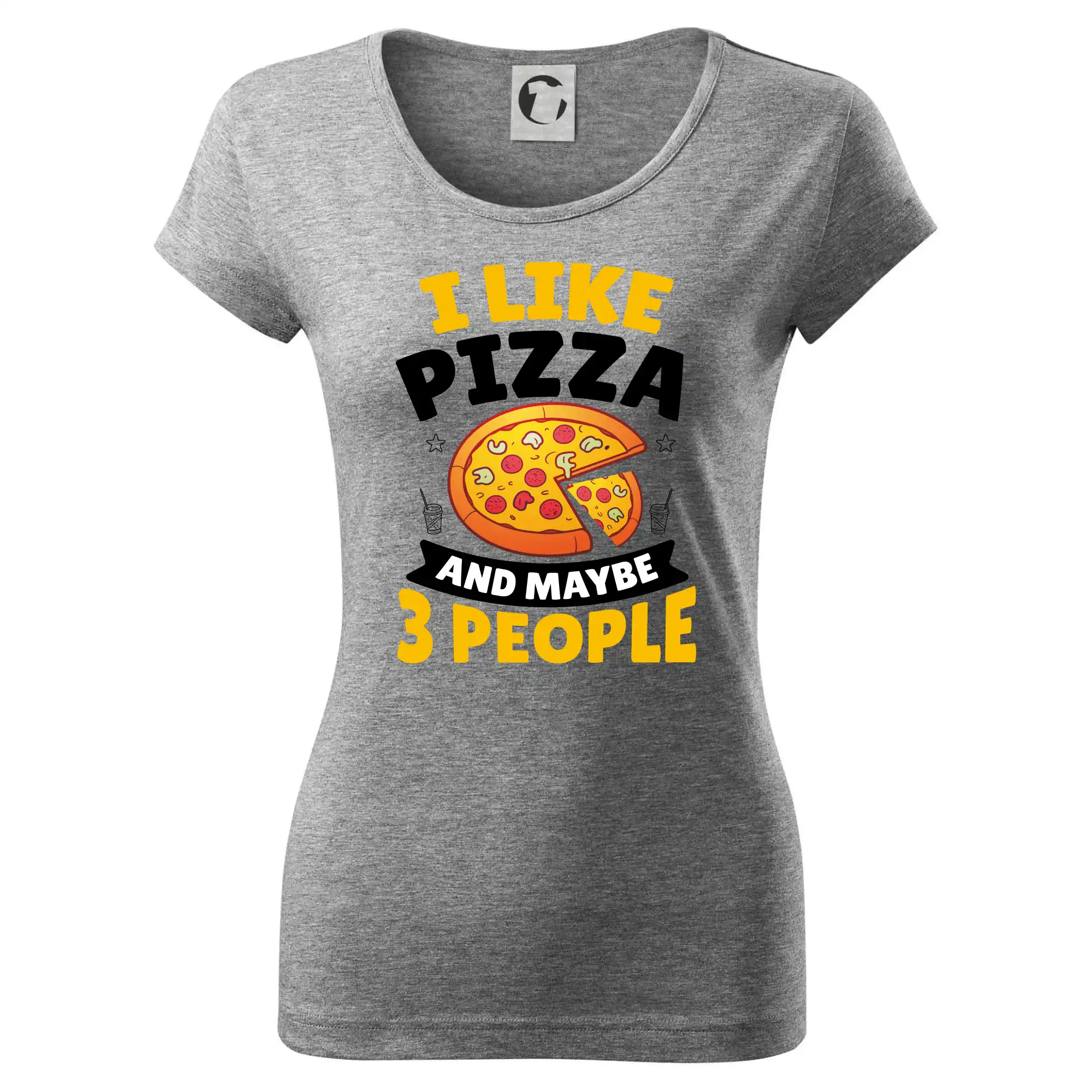 Tričká a zástery na grilovanie - I like pizza and maybe 3 people - Dámske tričko Pure
