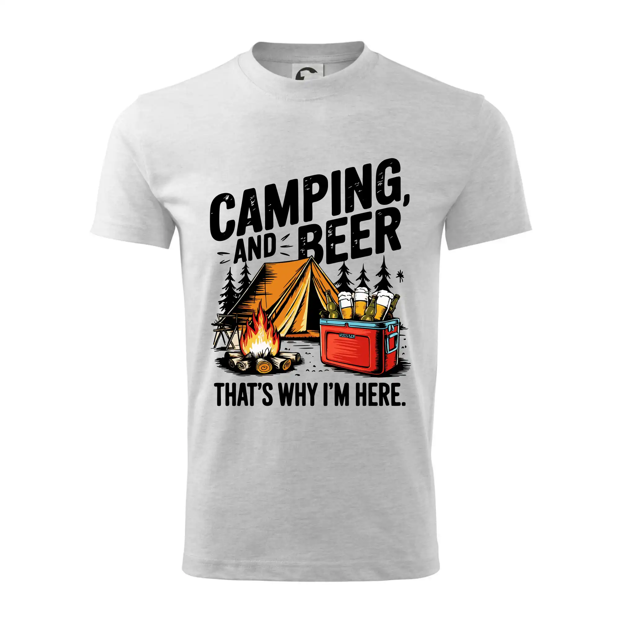 Vtipná tričká pre pivárov - Černý nápis nápis Camping and beer - Tričko detské bavlnené