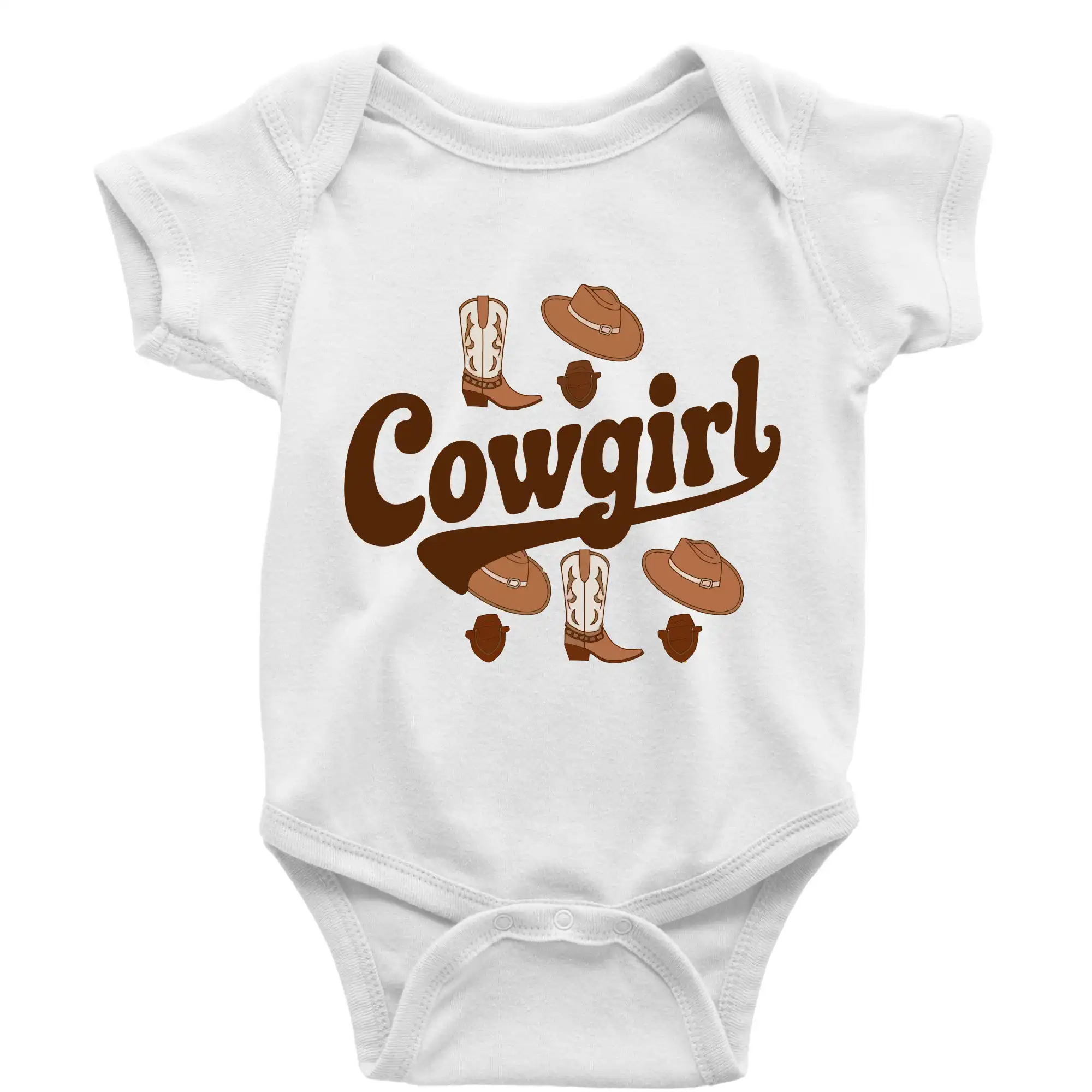 Tričká s koňmi - Cowgirl nápis a oblečenie - Body dojčenské s krátkym rukávom