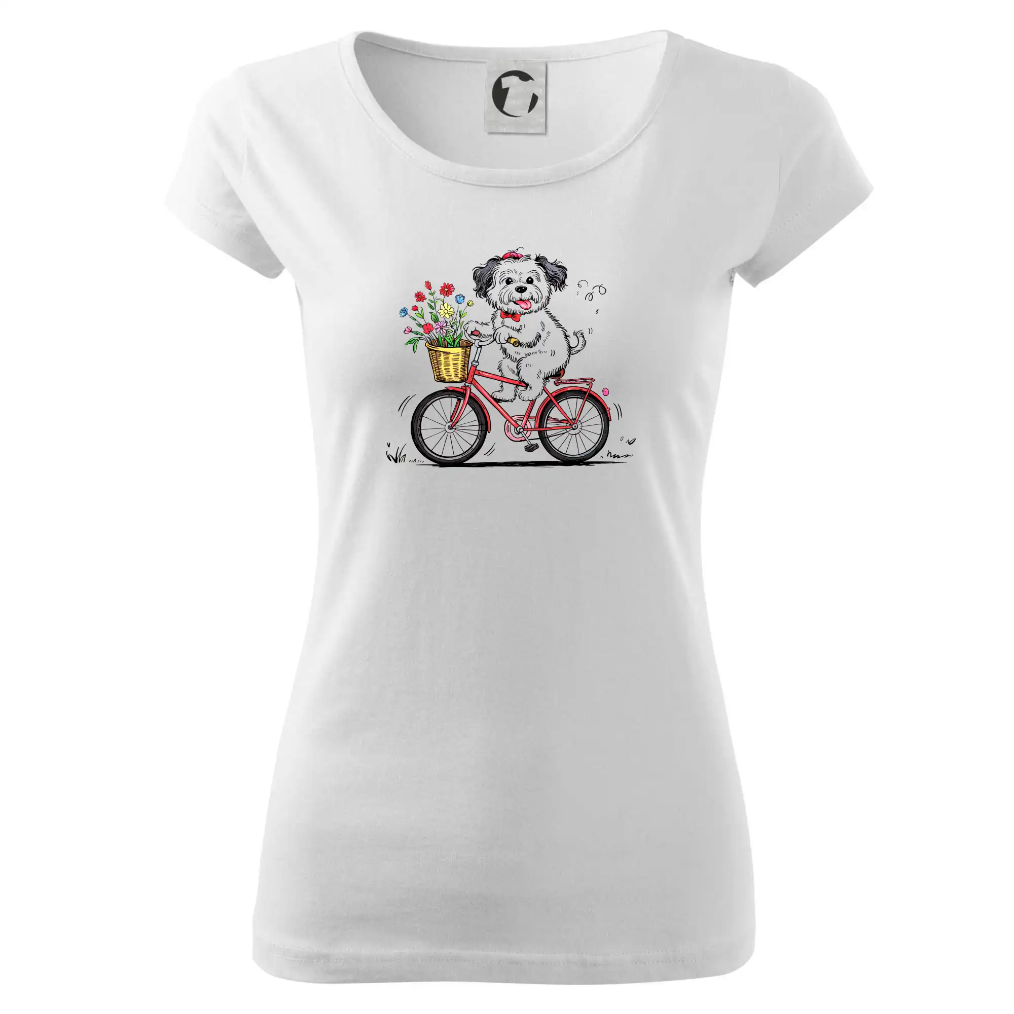 Ostatné psie plemená - Havanský psík na bicykli - Dámske tričko Pure