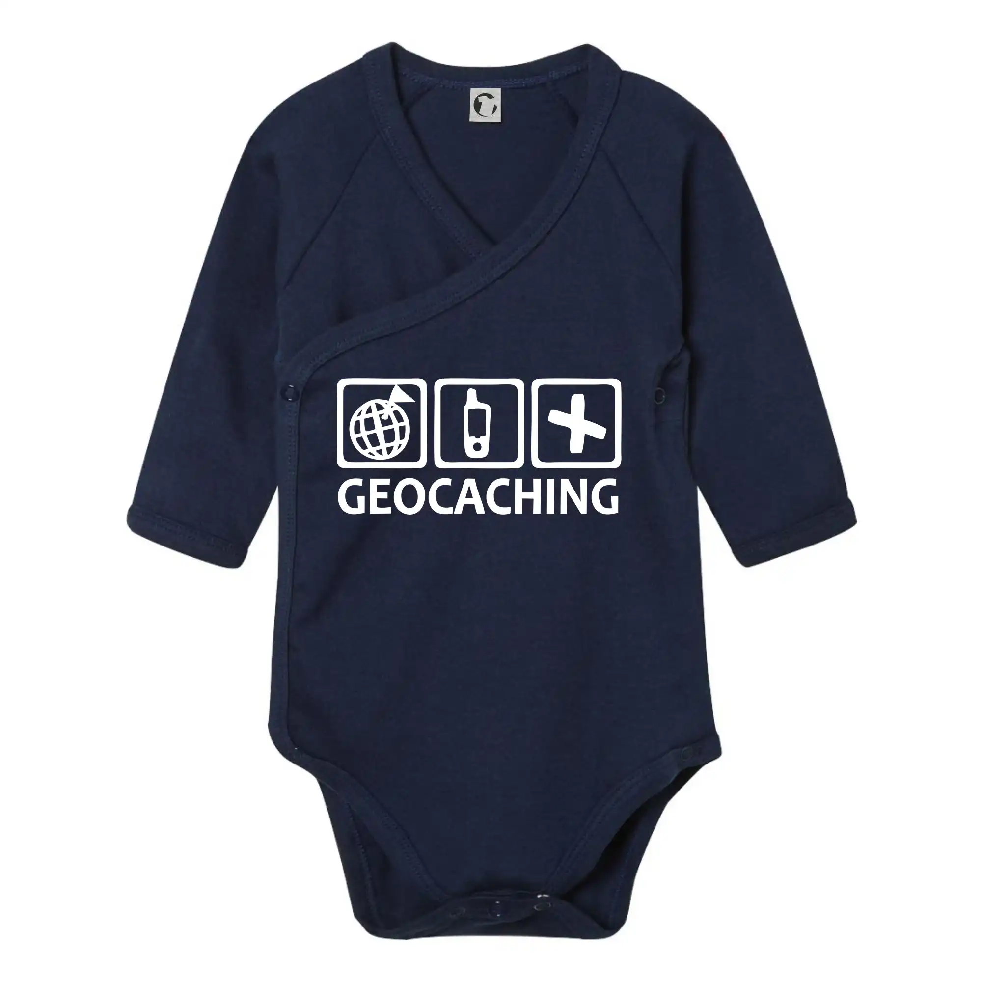 Tričká na geocaching - Geocaching ikony - Body zavinovacie s dlhým rukávom