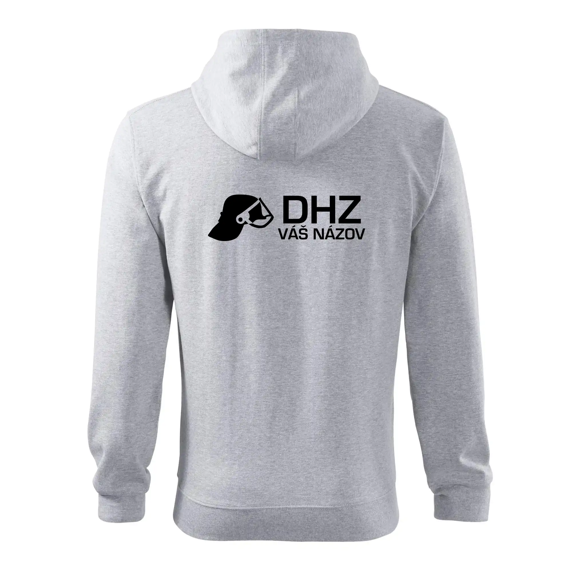 Originálne tričká pre hasičov - DHZ Helma - vlastný nápis - Mikina s kapucňou na zips trendy zipper