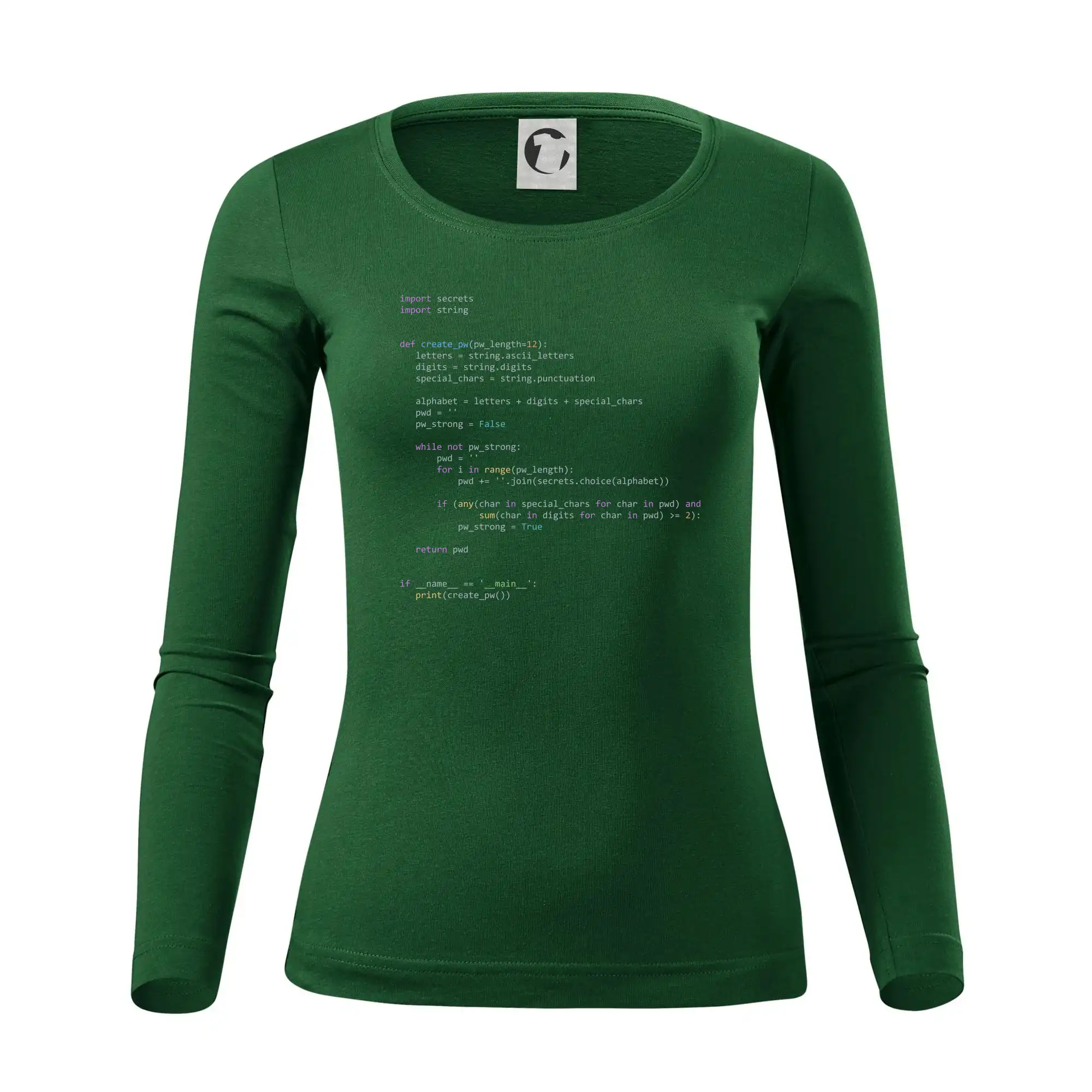 Tričká pre ajťákov - Python Generátor hesiel - Dámske tričko FIT-T LS - zužené