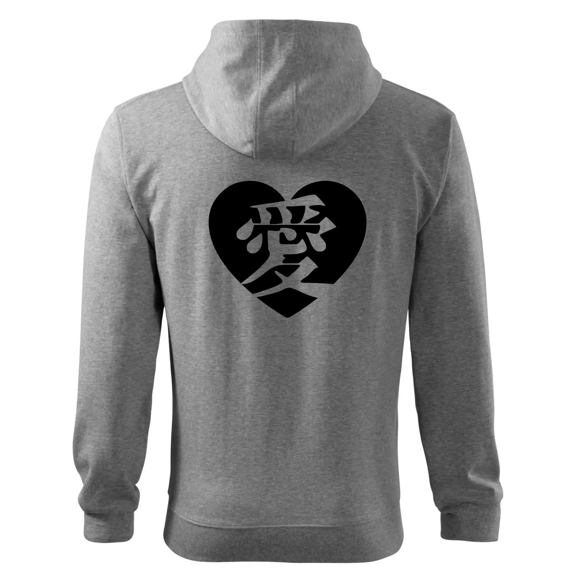 Tričká pre zamilovaných - Láska japonština čínština - Mikina s kapucňou na zips trendy zipper