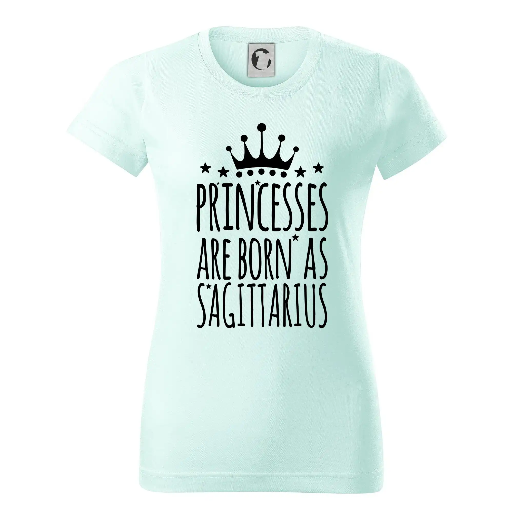 Tričká strelec - Princesses are born as Sagittarius - Strelec - Dámske tričko basic - ľahko voľnejšie a dlhšie