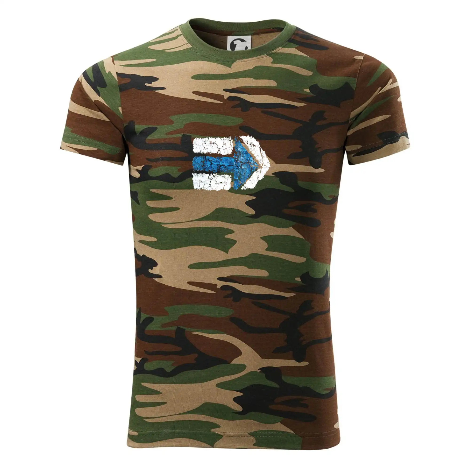 Trička na kempovanie - Párová turistická značka modrá - Army CAMOUFLAGE