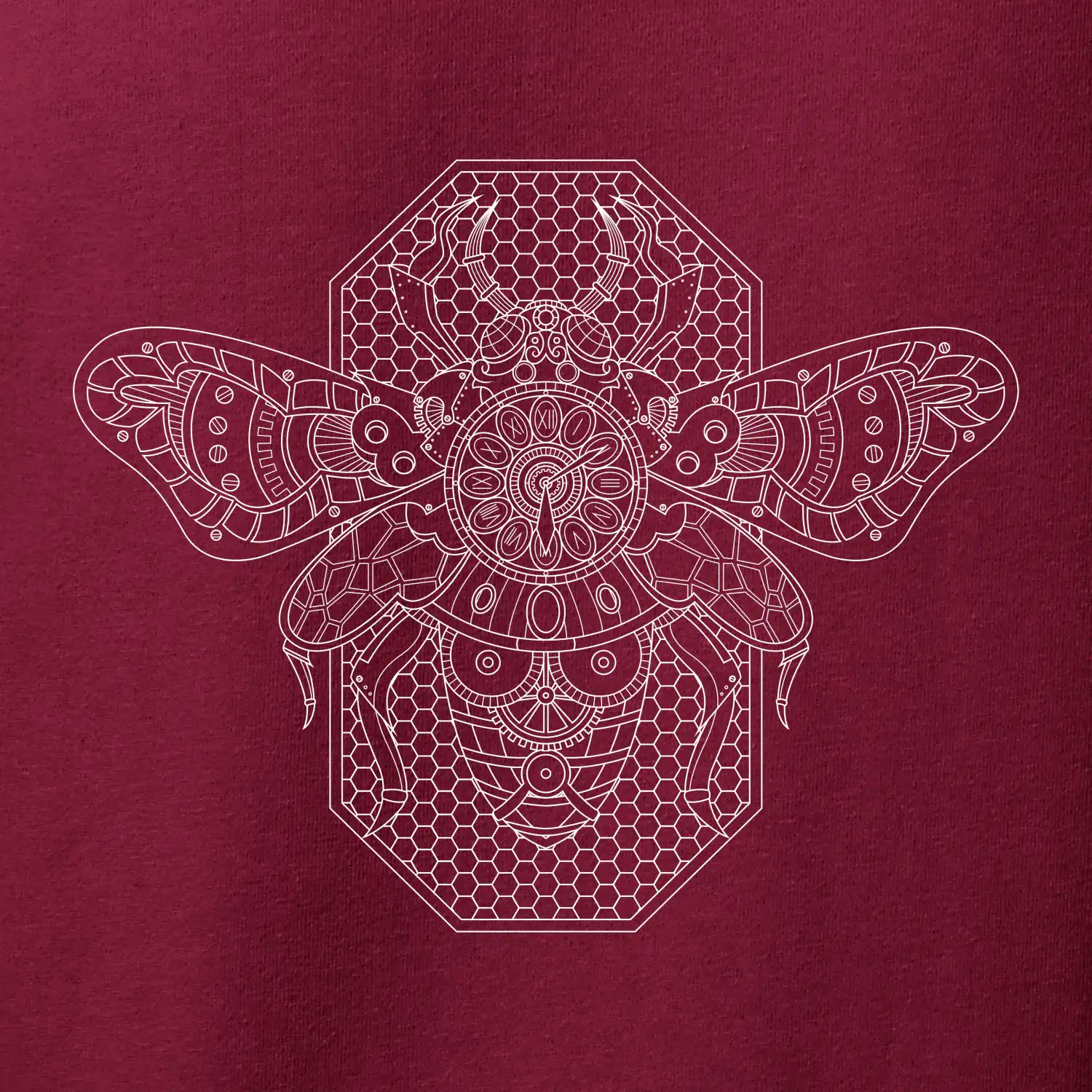 Steampunk včela černobílá