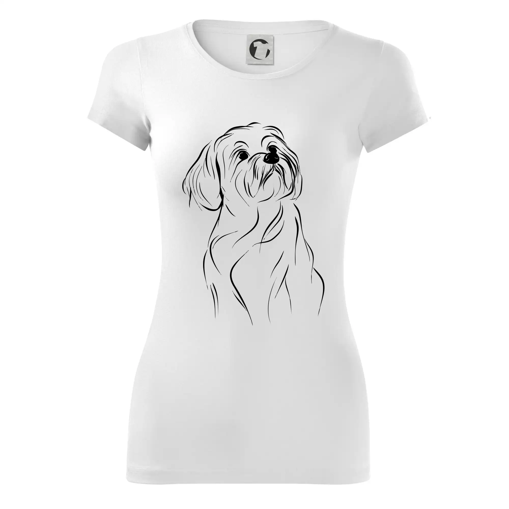 Lhasa Apso černý nákres slabé linky