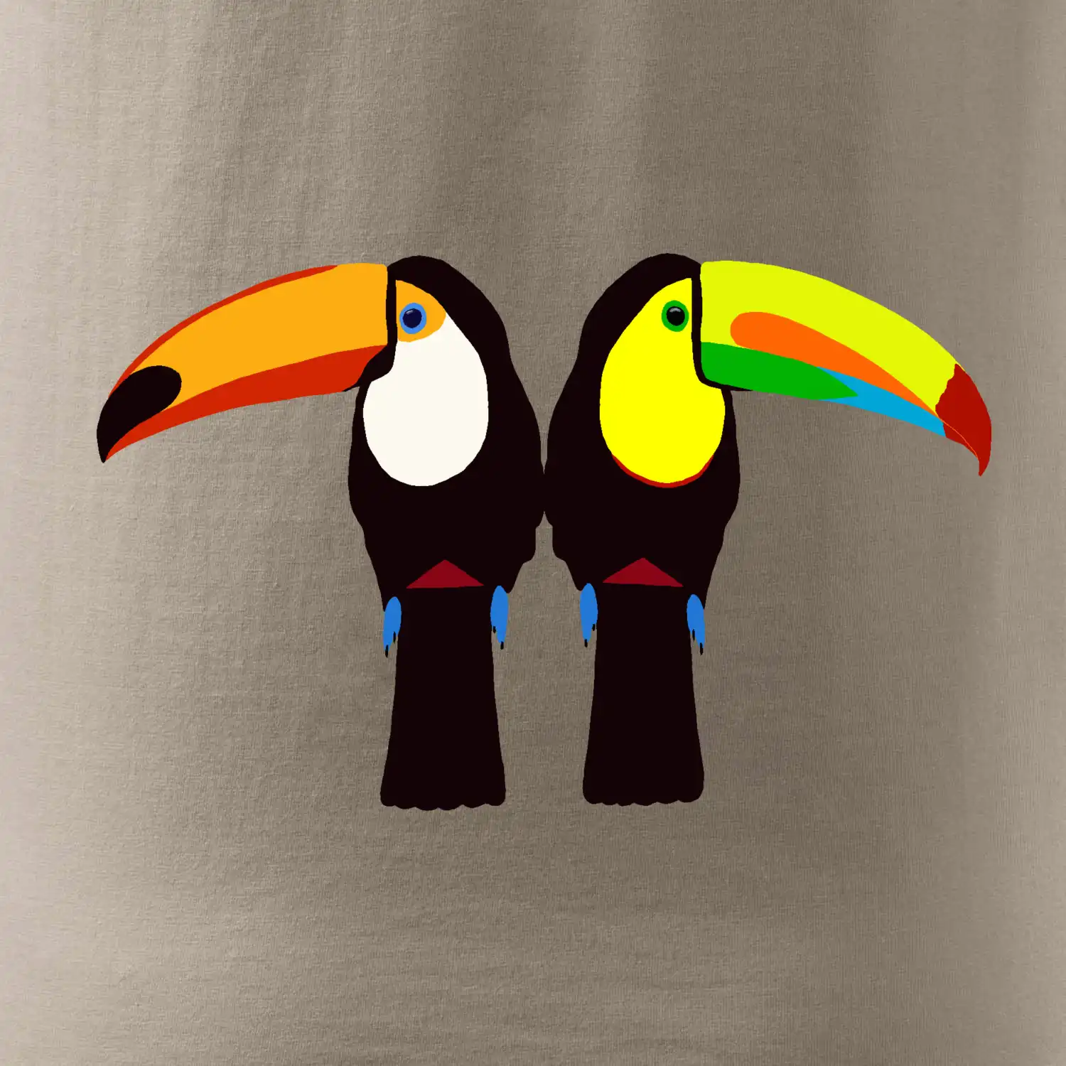 Dva barevní tukani (Moňas)