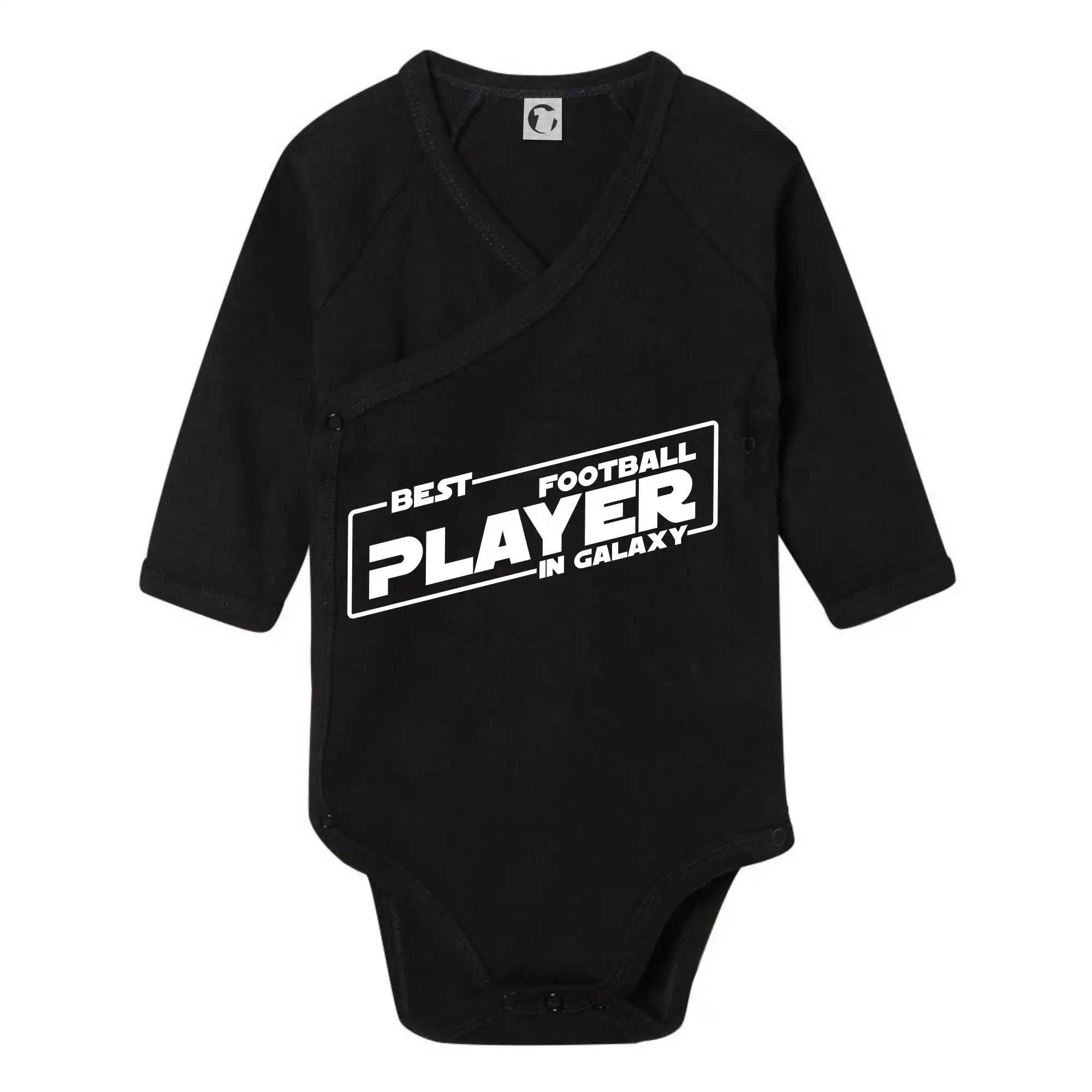 Tričká pre futbalistov - Best football player in galaxy - Body zavinovacie s dlhým rukávom