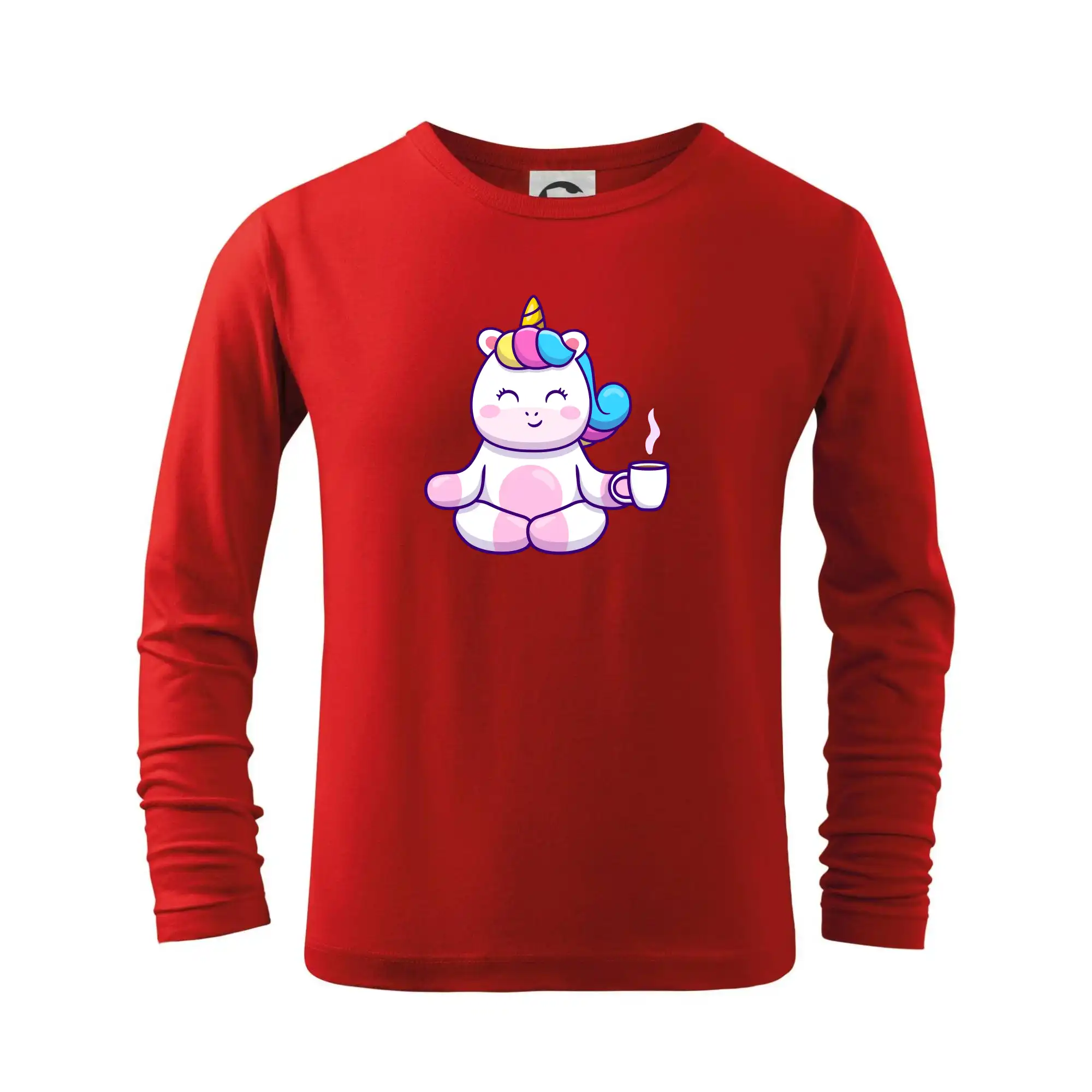 Tričká na jógu - Yoga - jednorožec káva - Tričko detské Long Sleeve