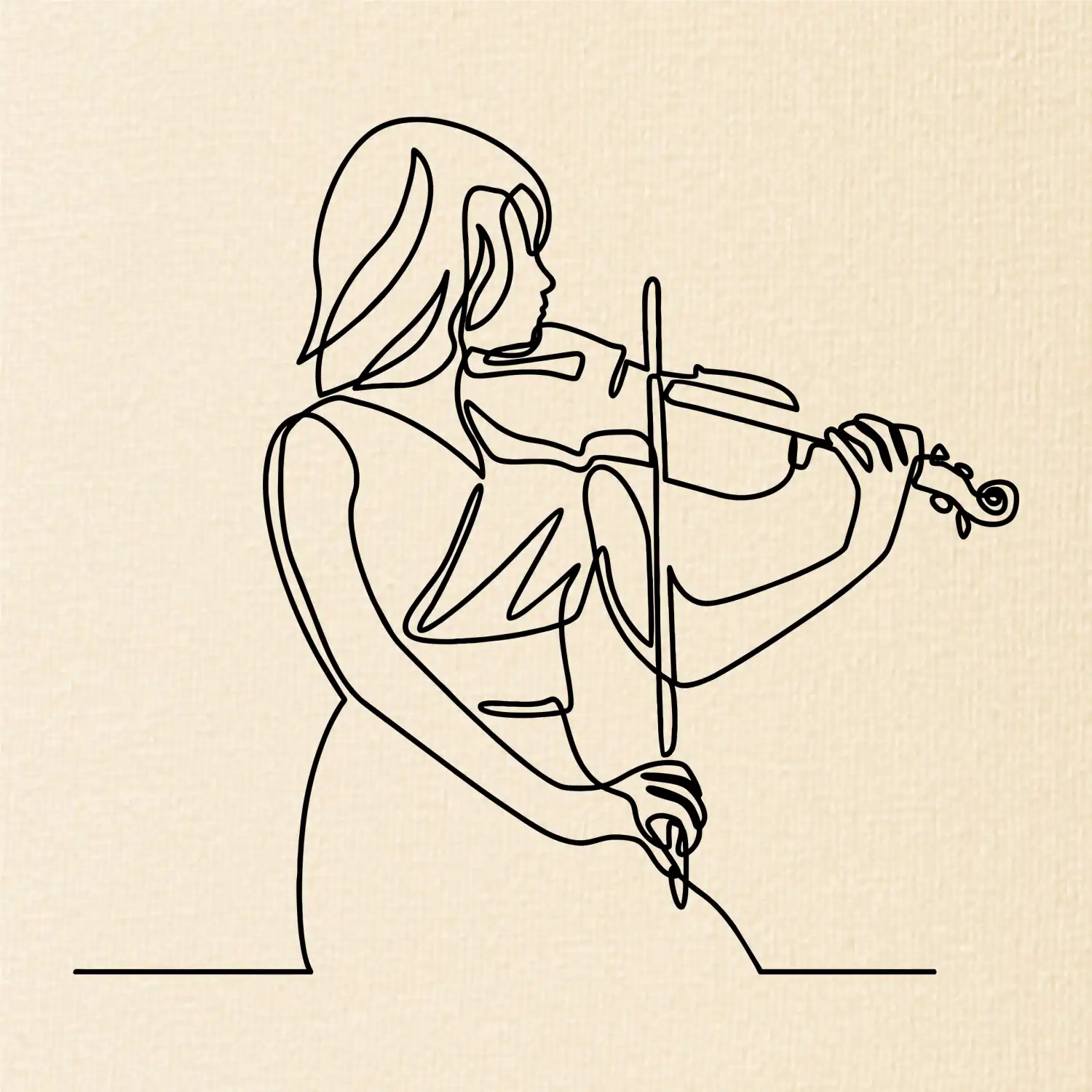 Houslistka jedním tahem