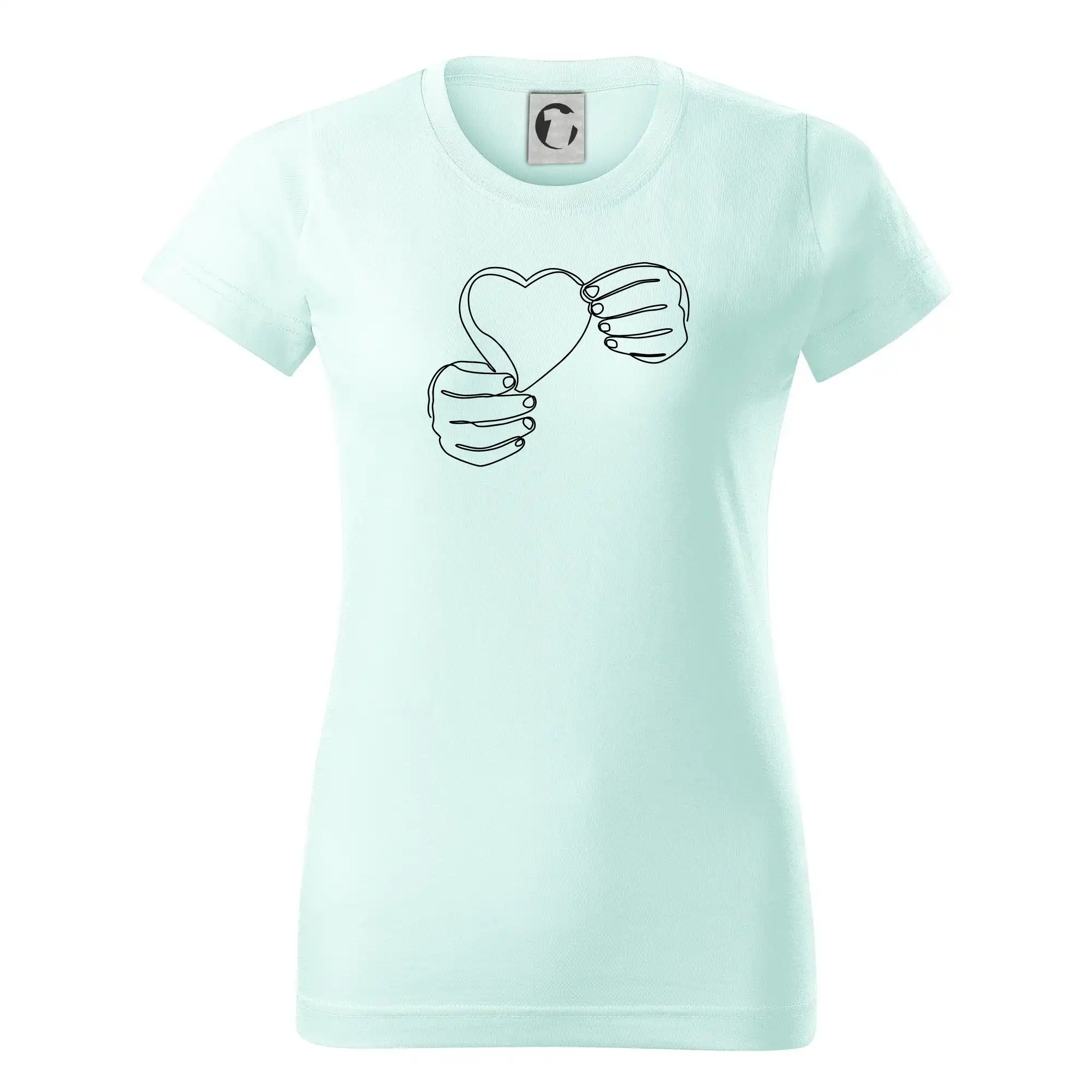 Ruka držící srdce  jedním tahem