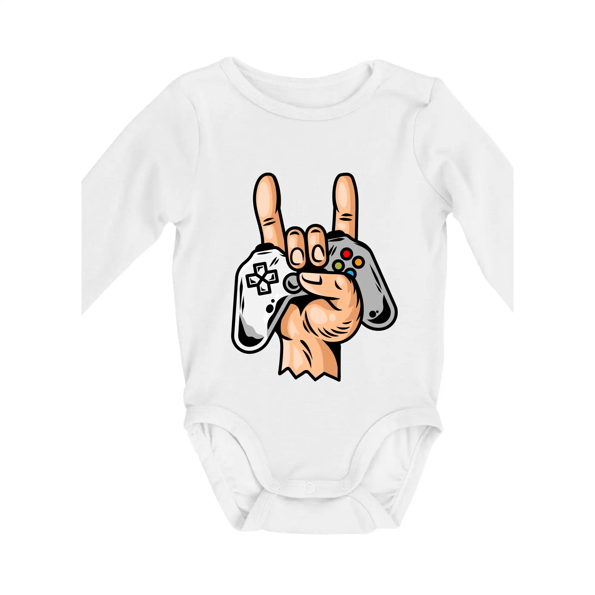 Tričká pre ajťákov - Gamer - gamepad paroháč - Body dojčenské s dlhým rukávom