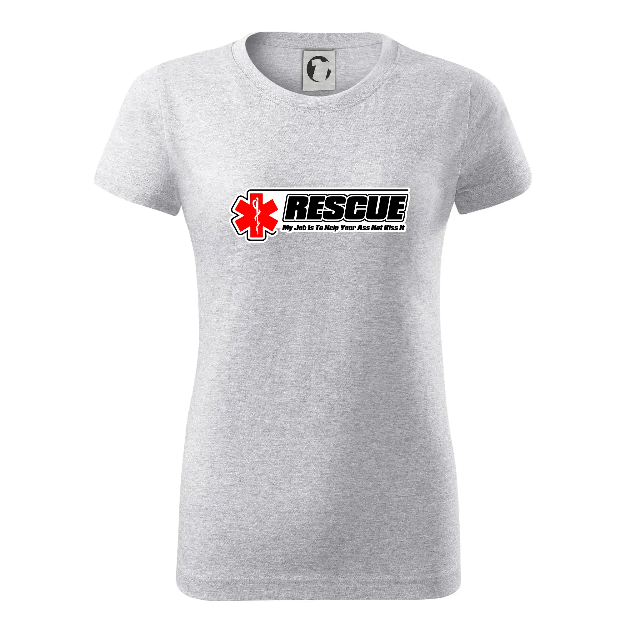 Tričká a mikiny pre záchranárov a lekárov - Kvalitné oblečenie pre zdravotníkov - Rescue My Job Is To Help Your Ass Not Kiss It - Dámske tričko basic - ľahko voľnejšie a dlhšie