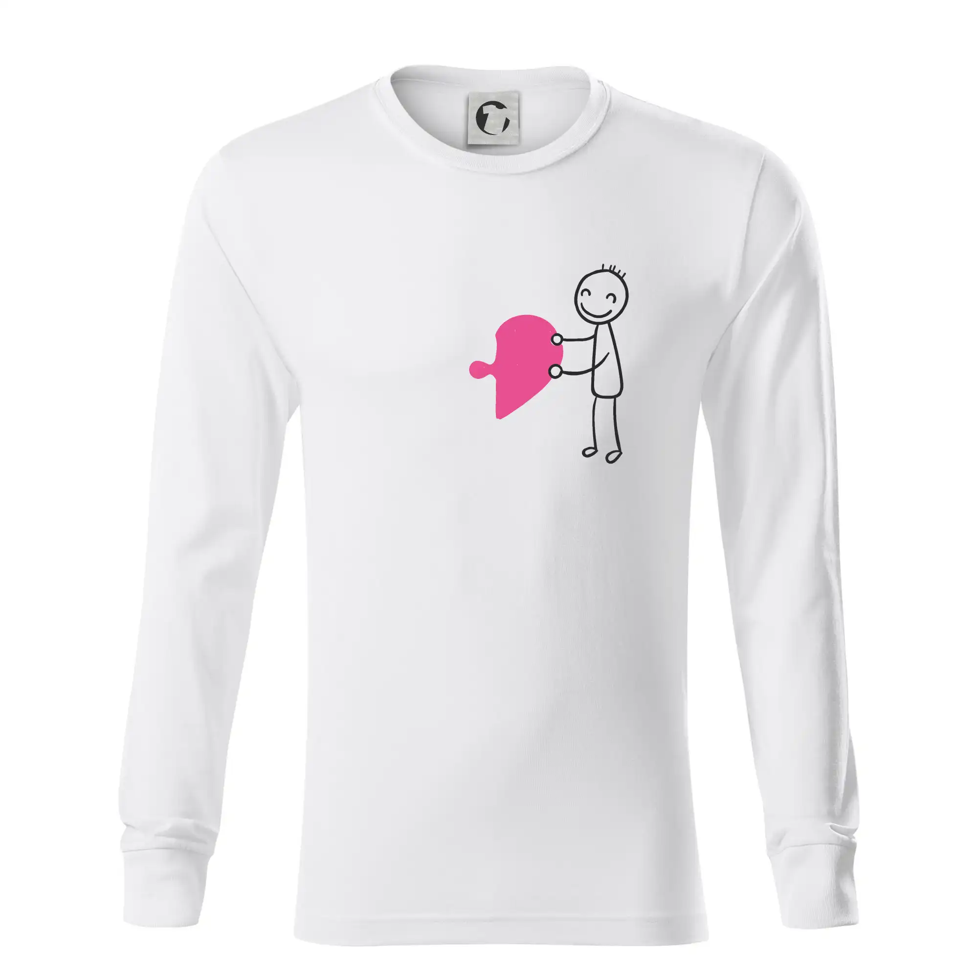 Párové tričká puzzle postavička - Tričko s dlhým rukávom LS R05