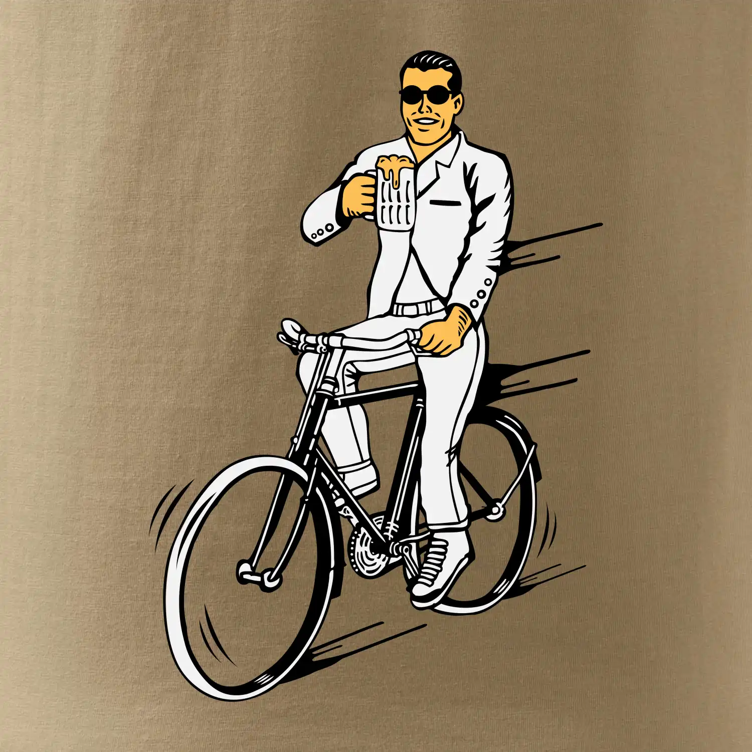 Gentleman na kole s pivem