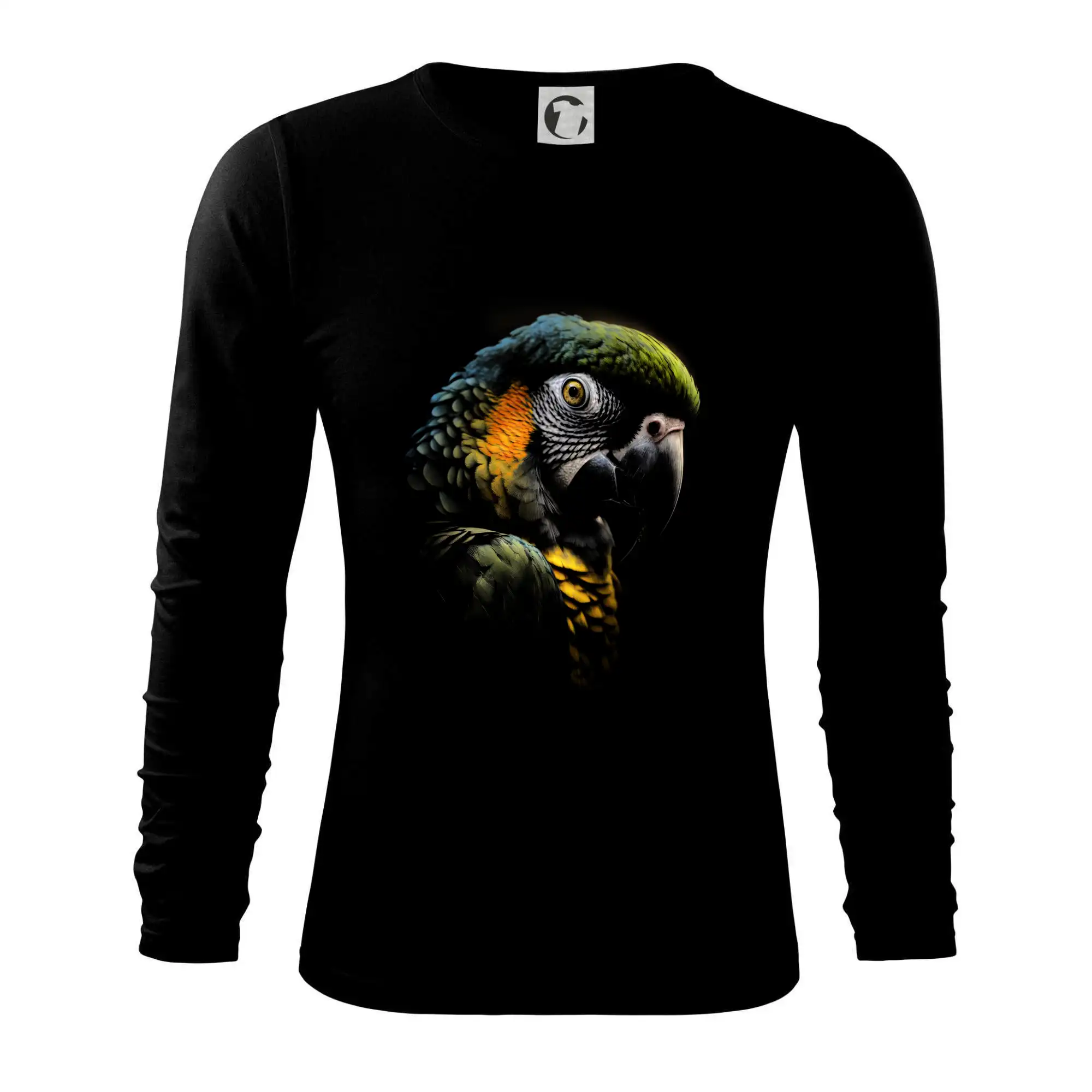 Tričko s motívmi vtákov - Papagáj fotka - Tričko s dlhým rukávom FIT-T long sleeve