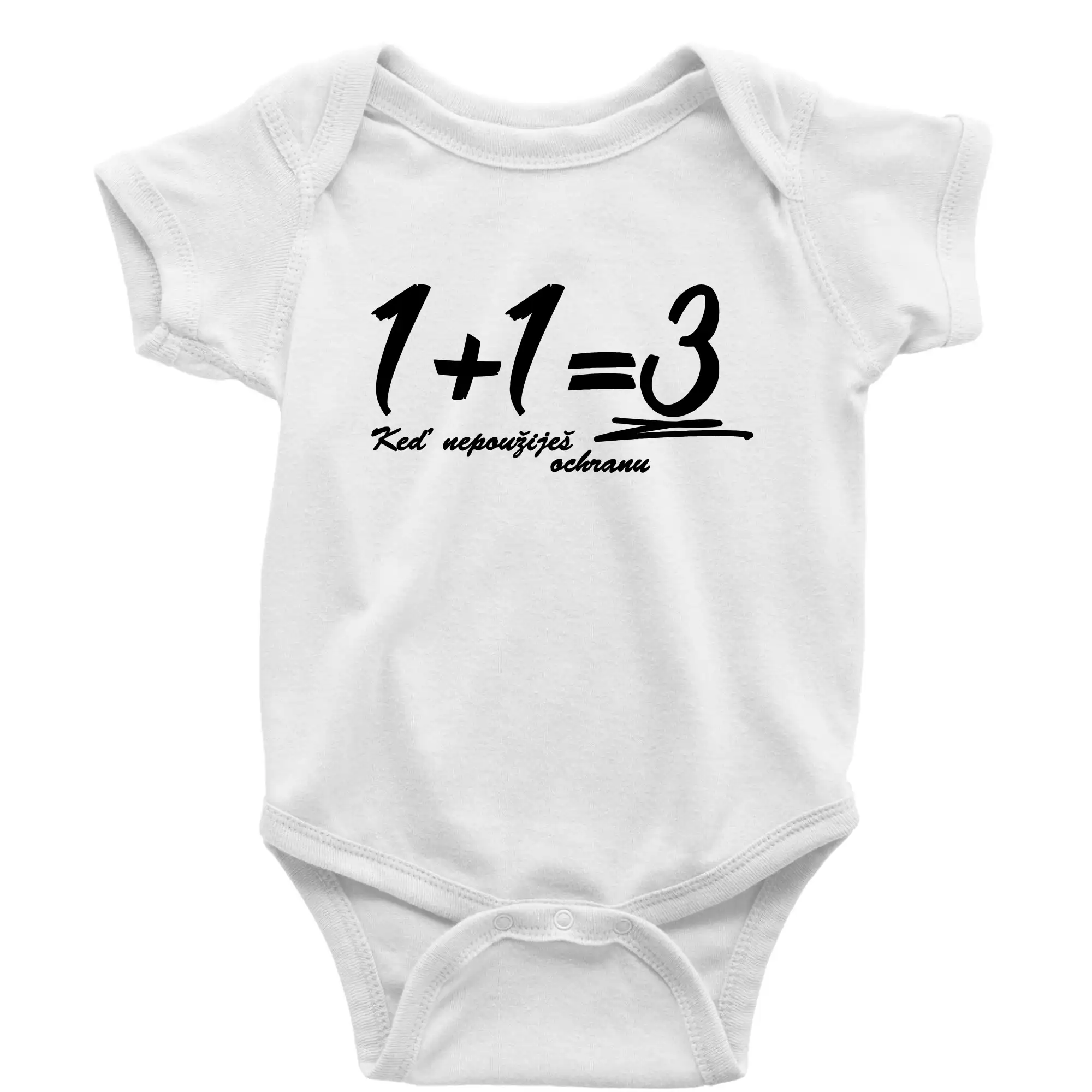 Tričká na párty - 1+1=3 keď nepoužiješ ochranu - Body dojčenské s krátkym rukávom