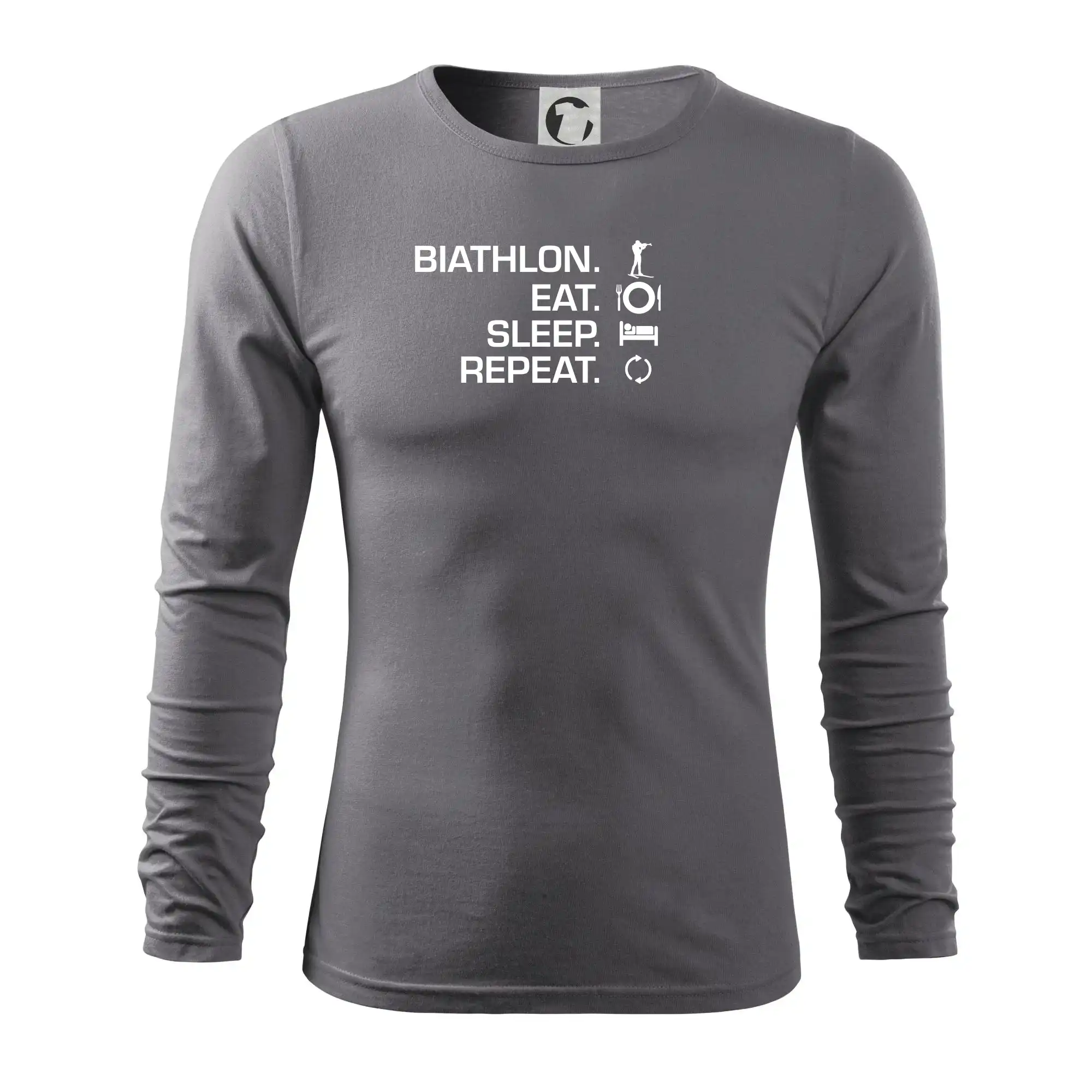 Lyže a Snowboard - Biathlon Eat Sleep Repeat - Tričko s dlhým rukávom FIT-T long sleeve