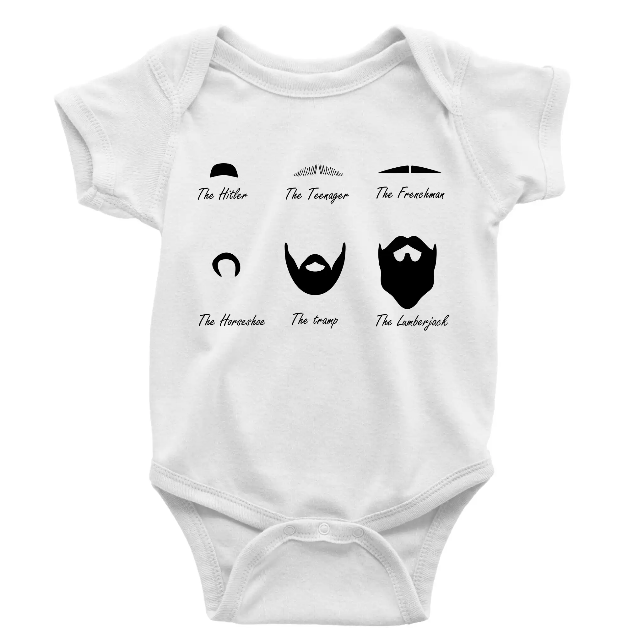 Tričká s fúzikmi - Types of men - Mustache - fúziky - Body dojčenské s krátkym rukávom