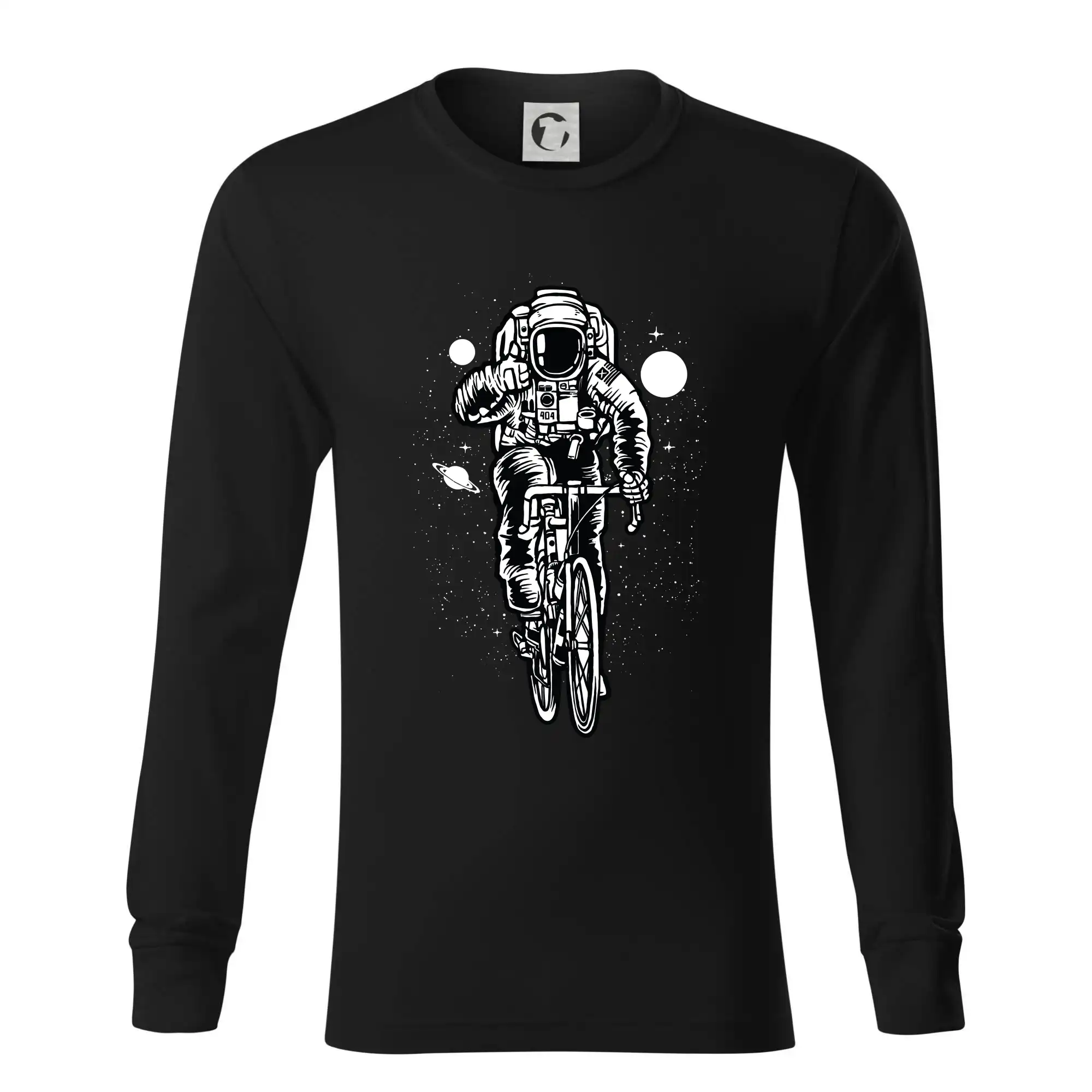 Tričko ako darček pre cyklistu - Astronaut Bicycle - Tričko s dlhým rukávom LS R05