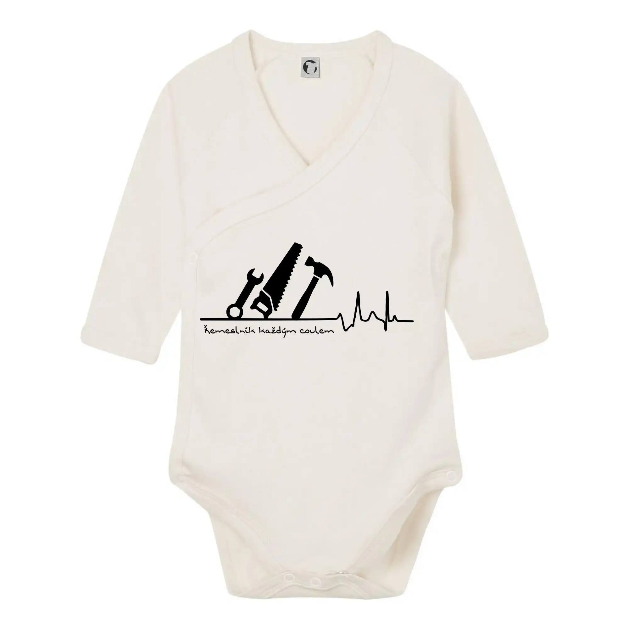 Vtipné tričká do práce - Ekg řemeslník každým coulem - Body zavinovacie s dlhým rukávom