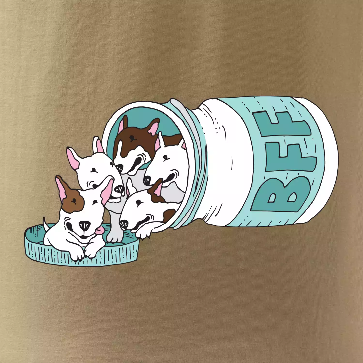 Bullterrier Friends Forever zelené (Pecka design)