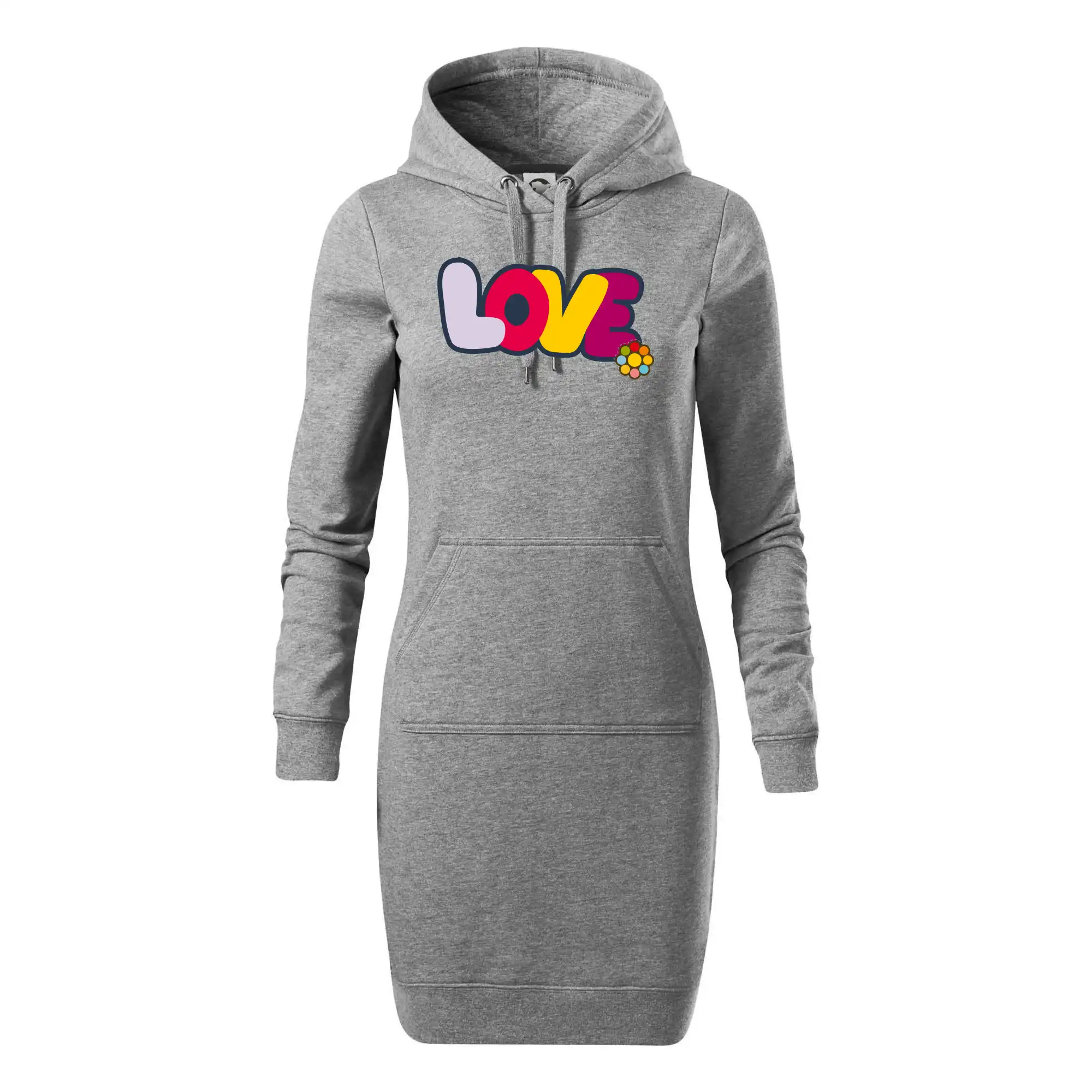 Love nápis s květinou