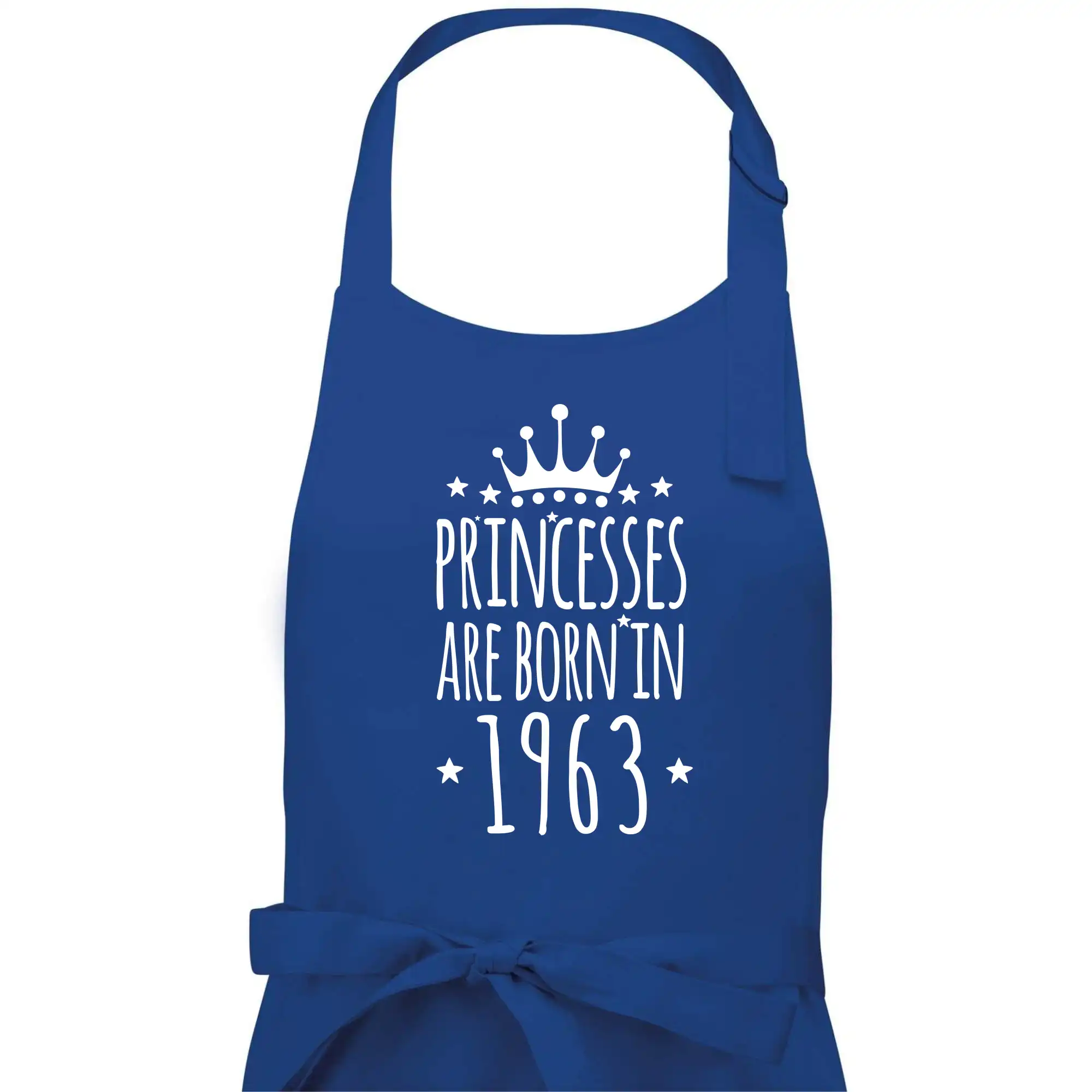 Tričká k narodeninám - Princesses are born in 1963 - Dámska zástera na varenie