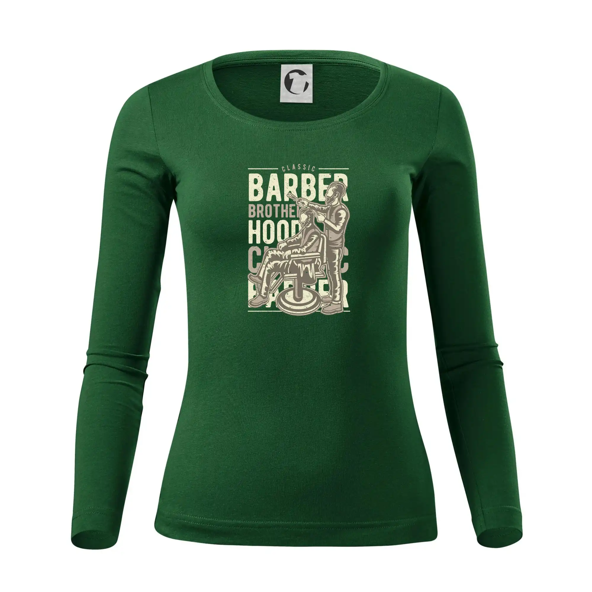 Vtipné tričká do práce - Barber Brotherhood - Dámske tričko FIT-T LS - zužené