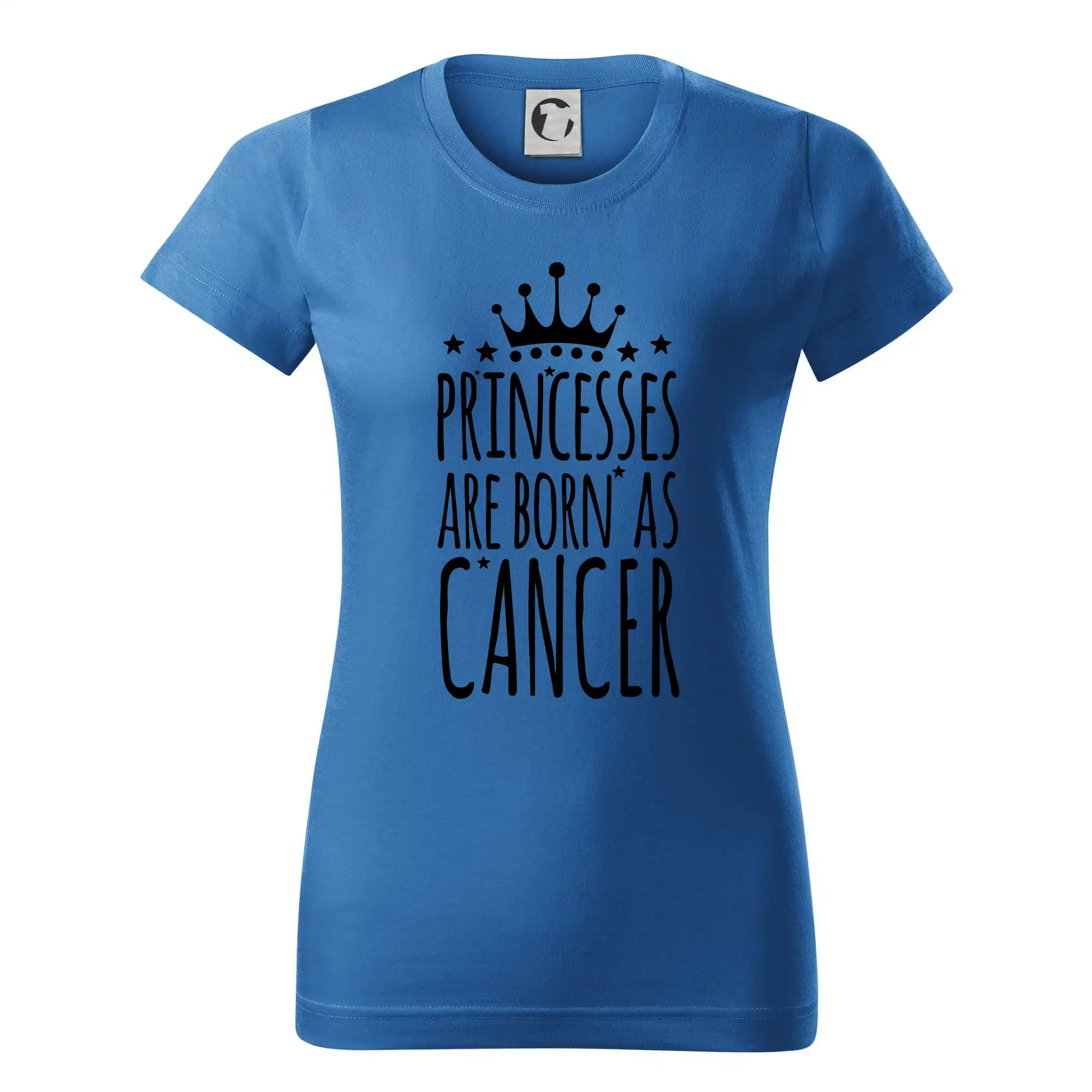 Tričká Rak - Princesses are born as Cancer - Rak - Dámske tričko basic - ľahko voľnejšie a dlhšie