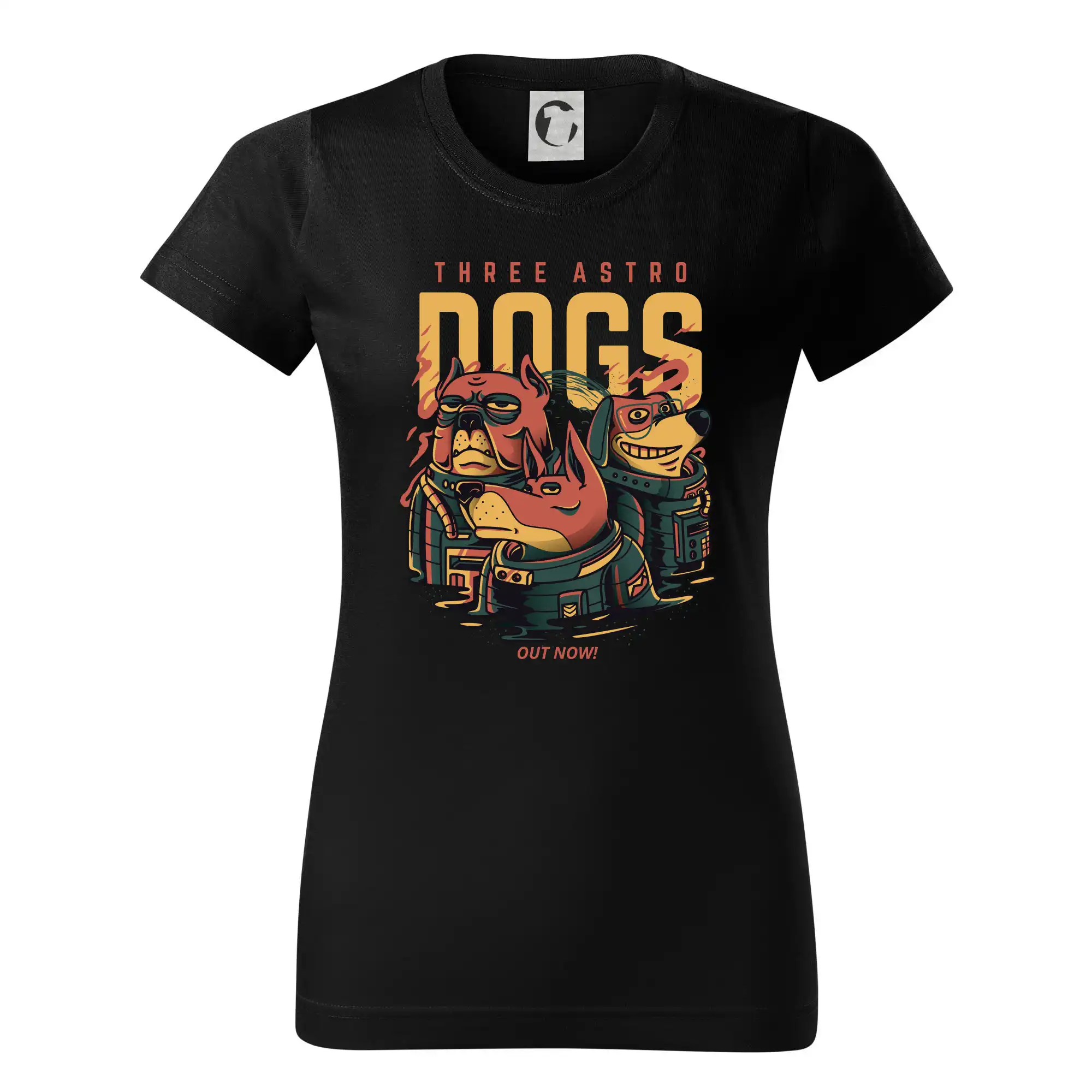 Vesmirne tričká - Astro dogs - Dámske tričko basic - ľahko voľnejšie a dlhšie