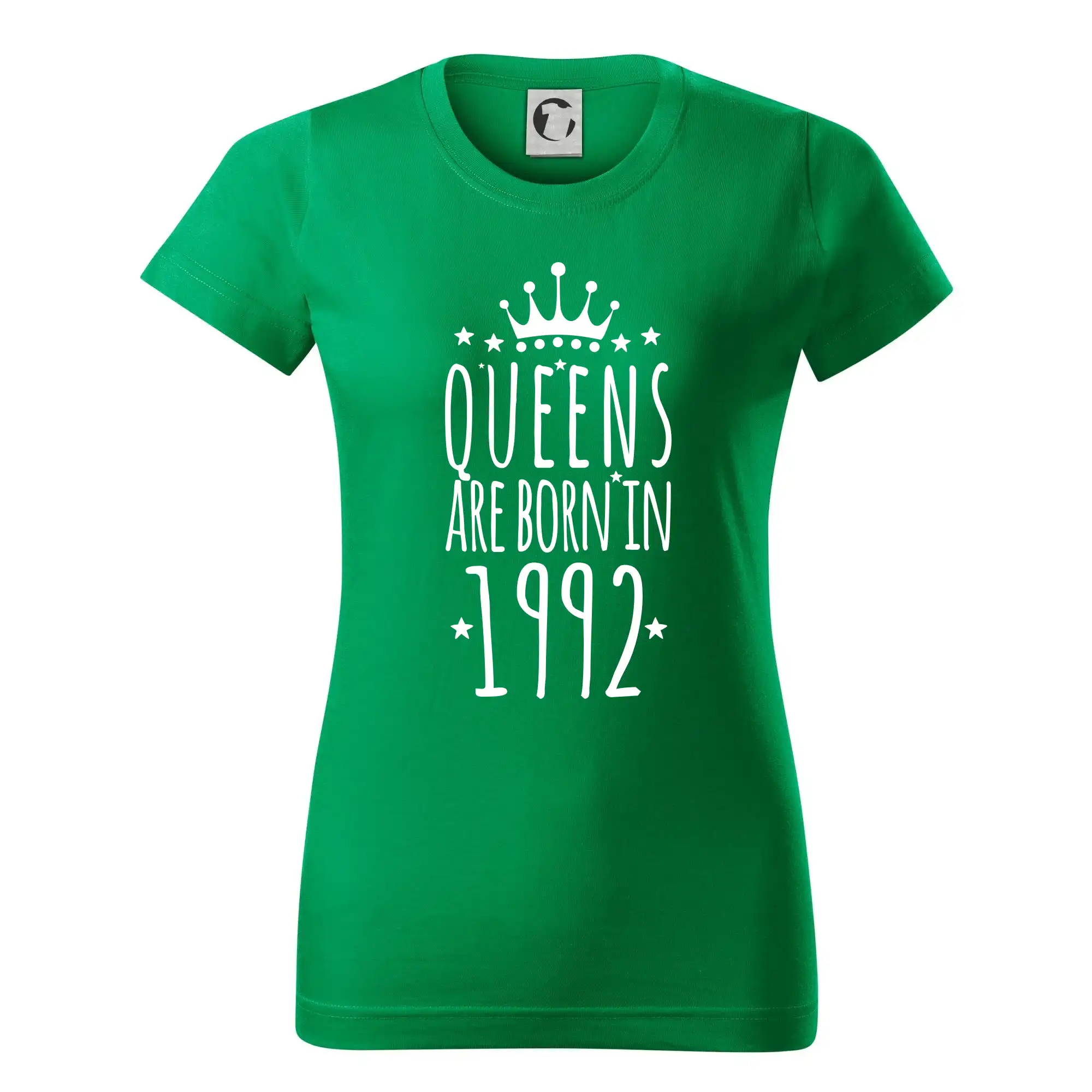 Trička s ročníkom 1992 - Queens are born in 1992 - Dámske tričko basic - ľahko voľnejšie a dlhšie