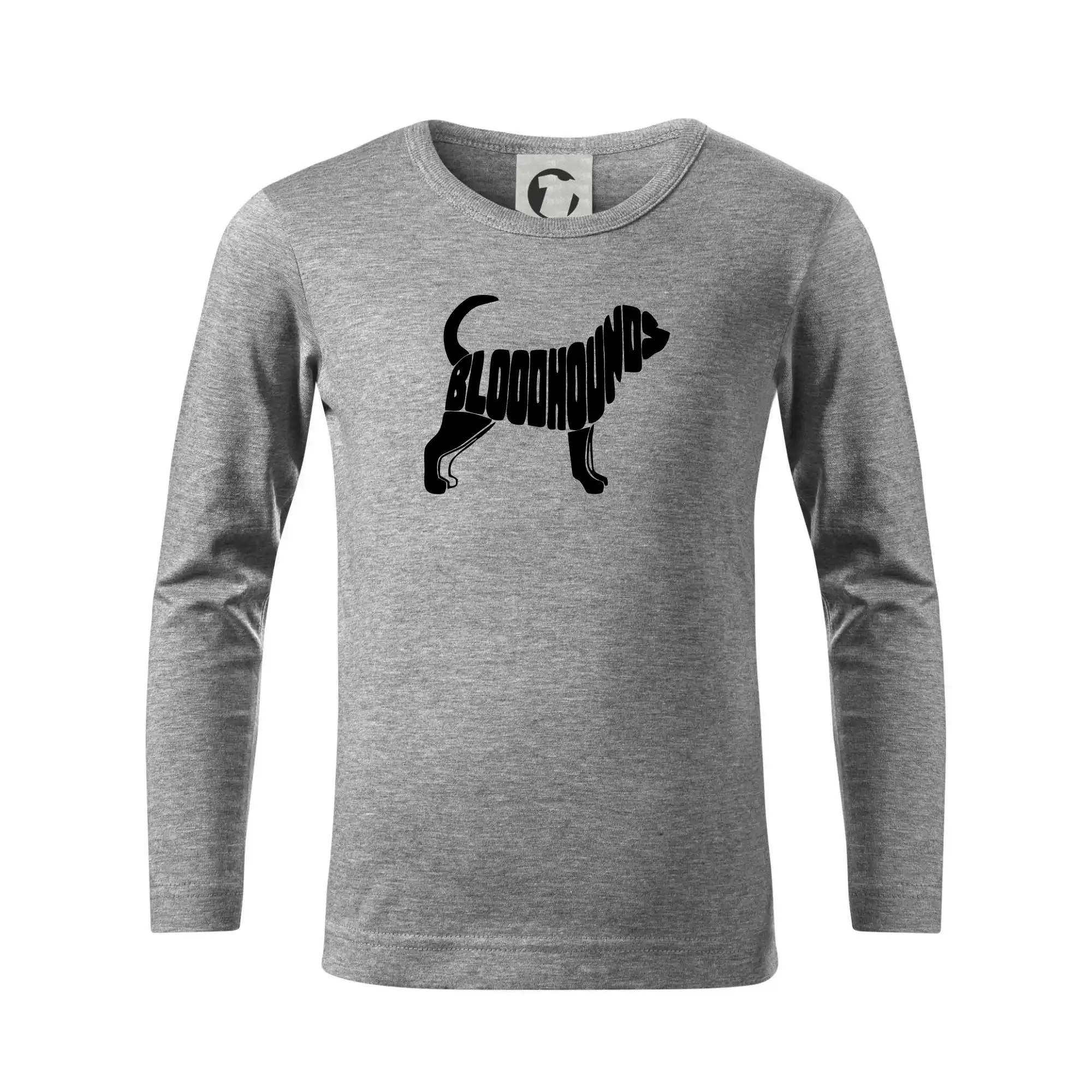 Ostatné psie plemená - Bloodhound nápis v tele - Tričko detské Long Sleeve