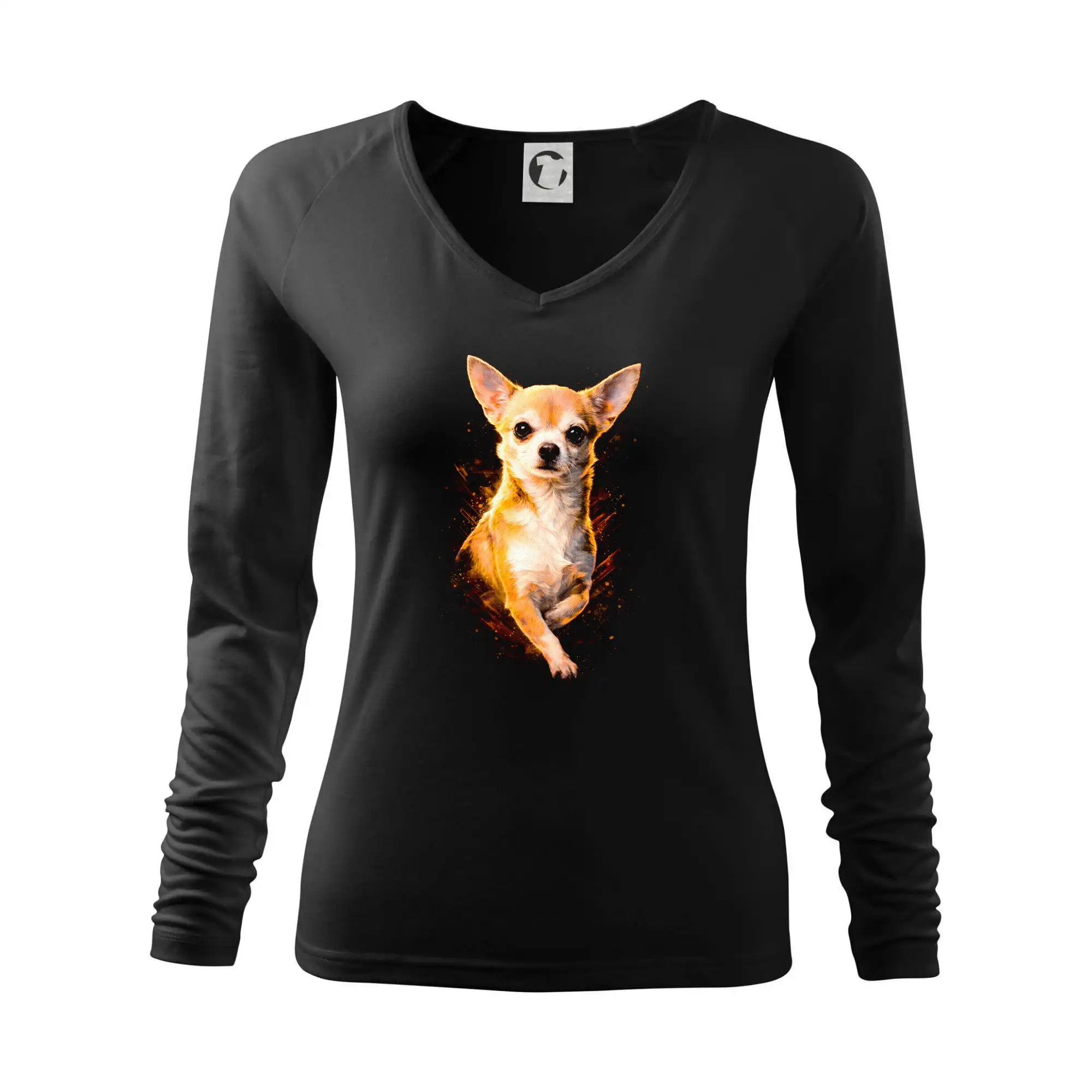 Čivava - Obrázok poltón Čivava hnedá - Tričko dámske Elegance