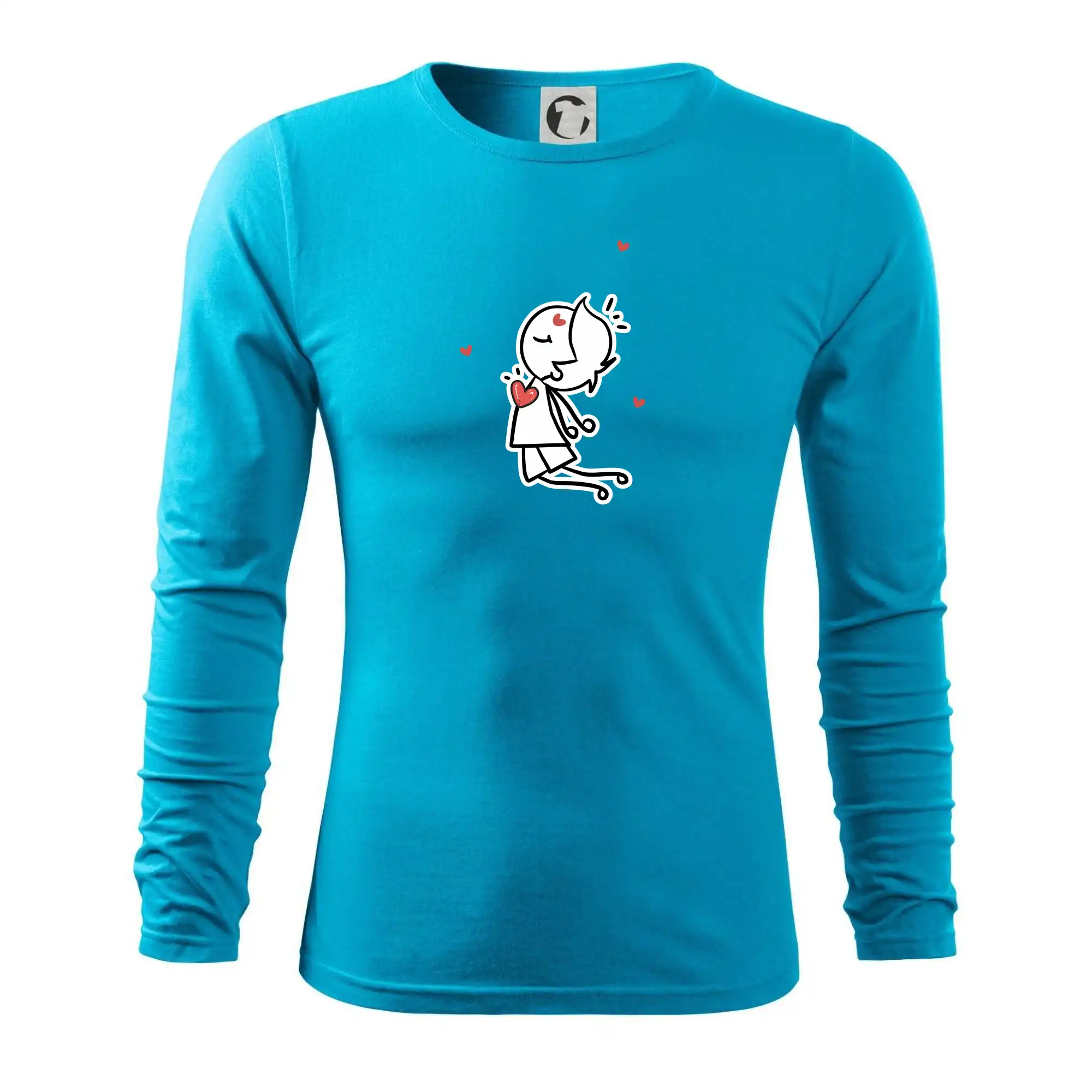 Tričká pre zamilovaných - Párový motív - panáčik a magnet - Tričko s dlhým rukávom FIT-T long sleeve