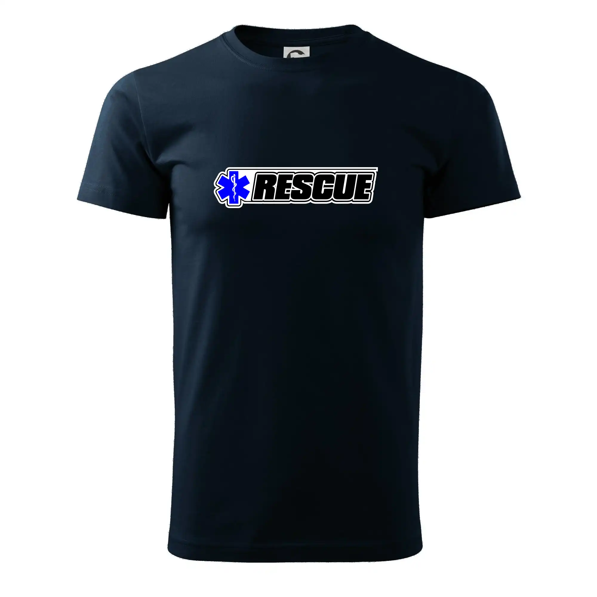 Tričká a mikiny pre záchranárov a lekárov - Kvalitné oblečenie pre zdravotníkov - Záchranár rescue kríž modrý - Tričko extra veľké  (5-8XL)