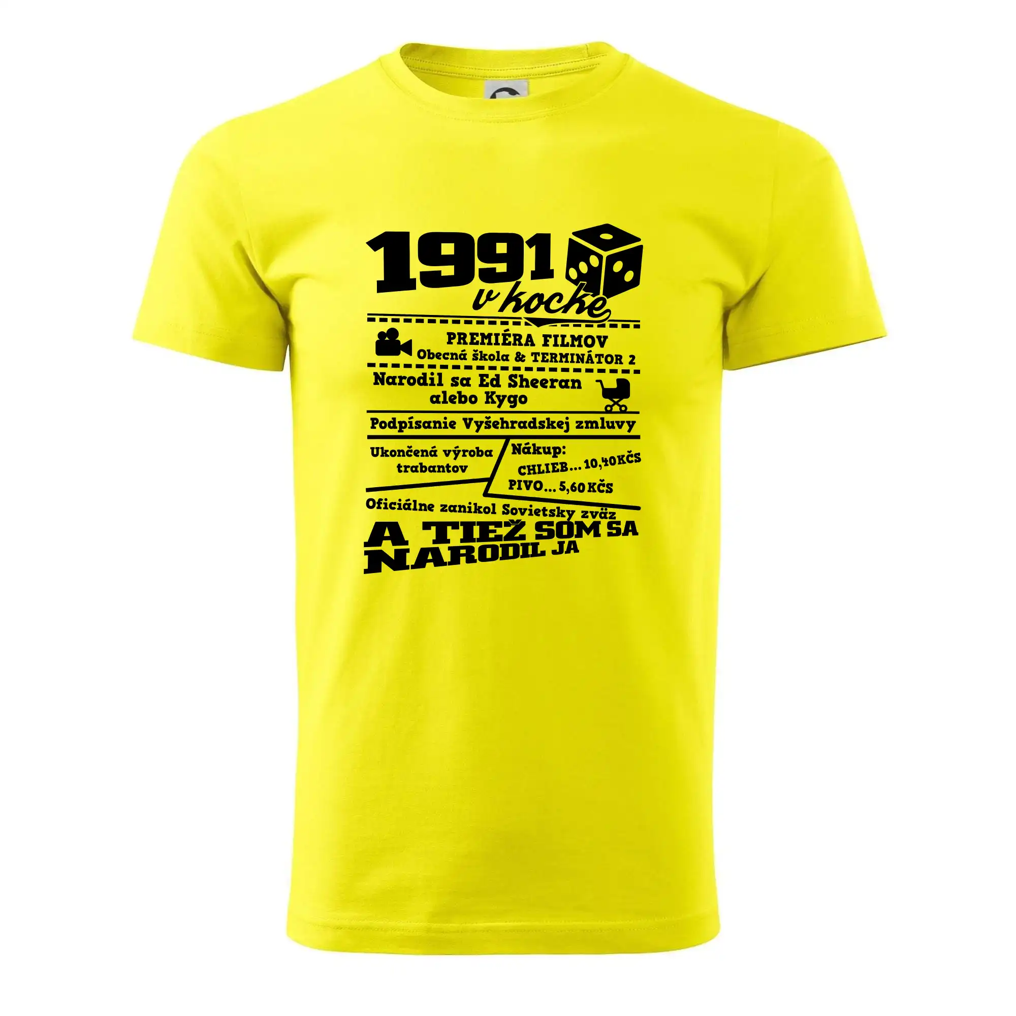 Trička s ročníkom 1991 - 1991 v kocke - Pánske tričko nižšej gramáže