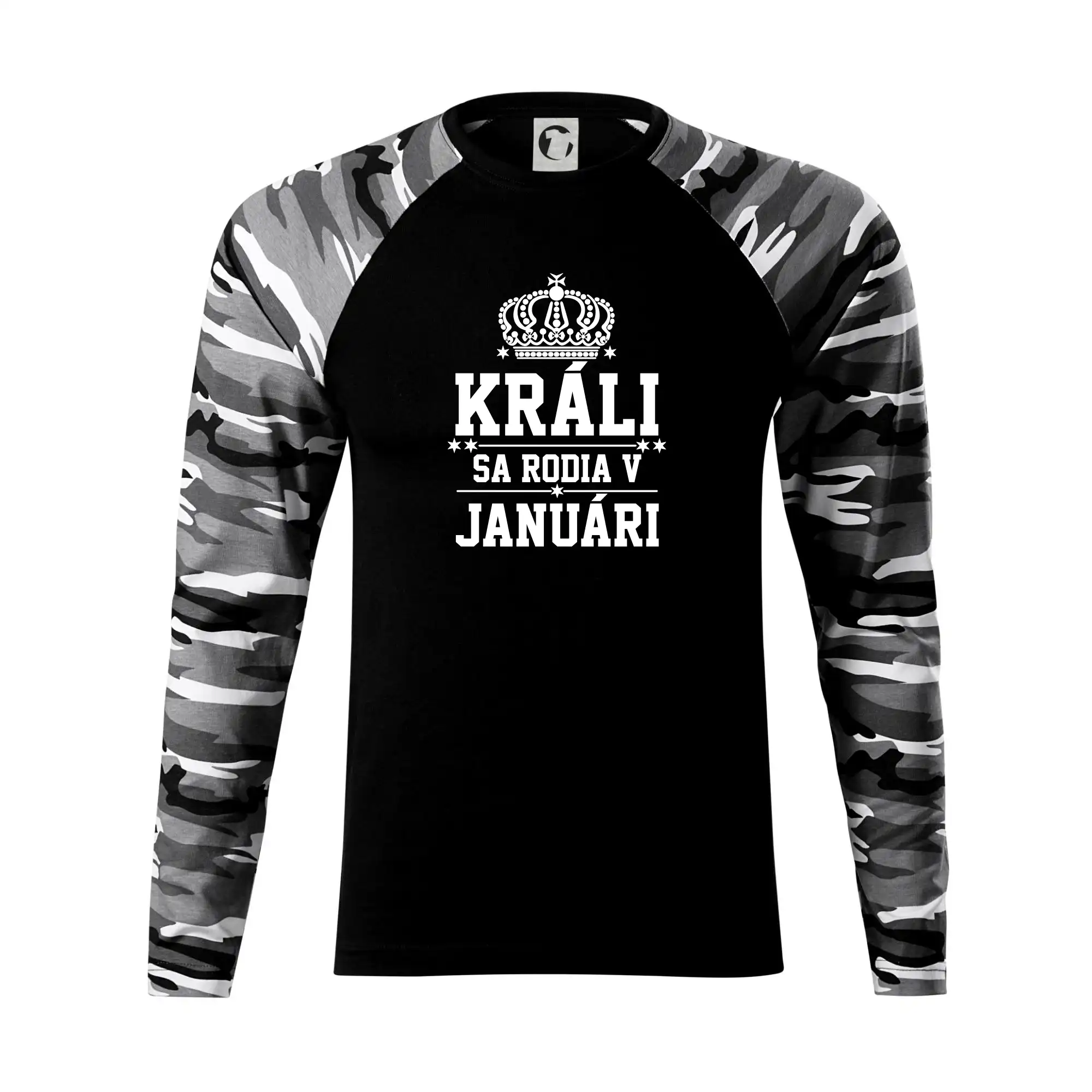 Tričká pre narodených v januári - Králi sa rodia v januáry - Camouflage LS