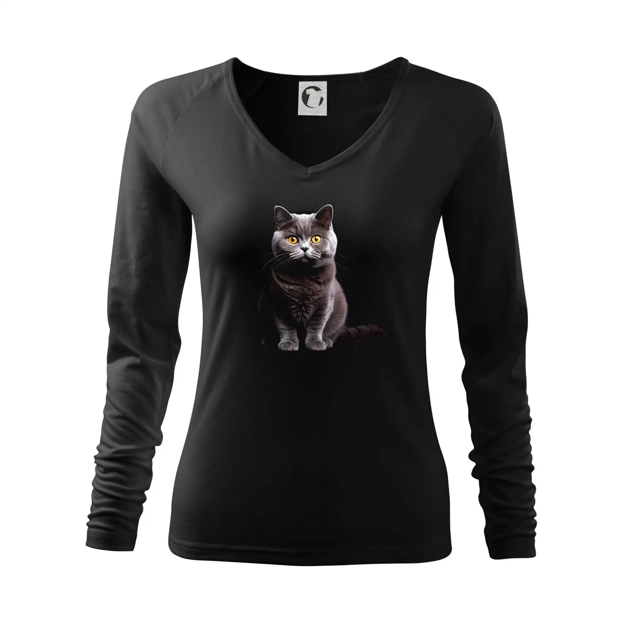 Vtipná tričká s mačkou - Britská mačka čierna fotka - Tričko dámske Elegance